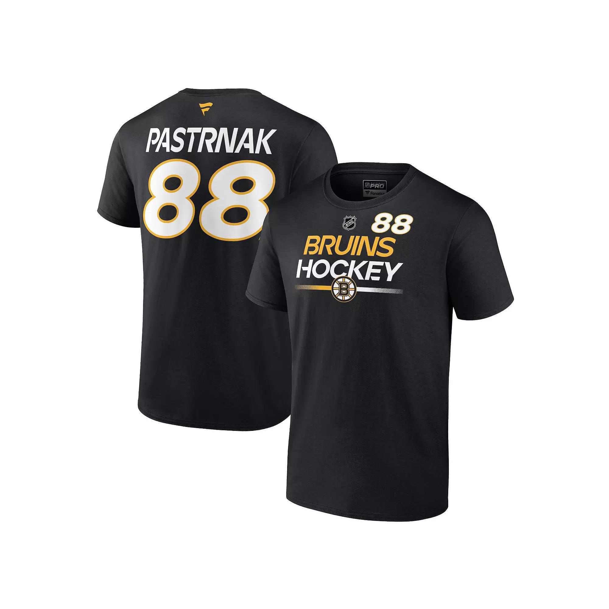 Men's Fanatics Branded David Pastrnak Black Boston Bruins Authentic Pro Prime Name & Number T-Shirt, Size: 5XL Product Image