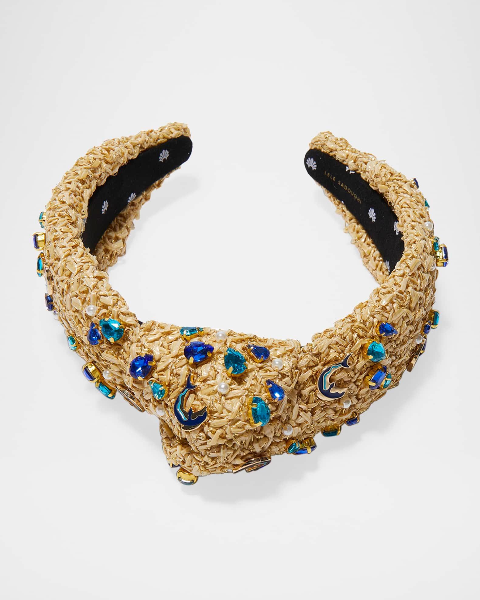 Knotted Raffia Dolphin Embellished Headband Product Image