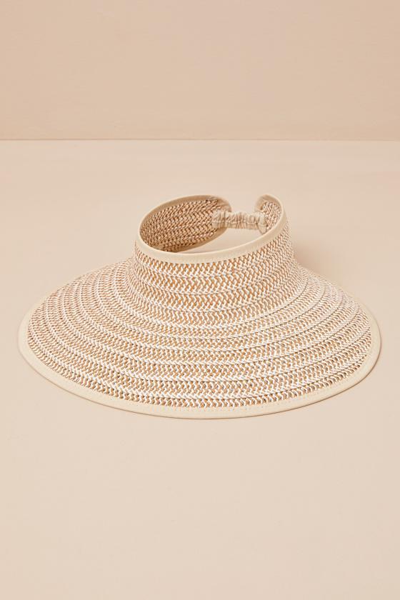 Lesedi Beige Two-Tone Straw Visor Product Image