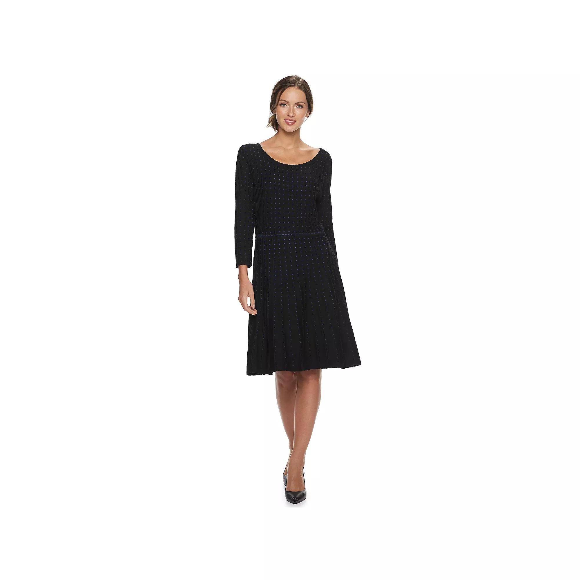 Womens London Times Bell Sleeve Floral Print Sheath Sweater Dress Product Image