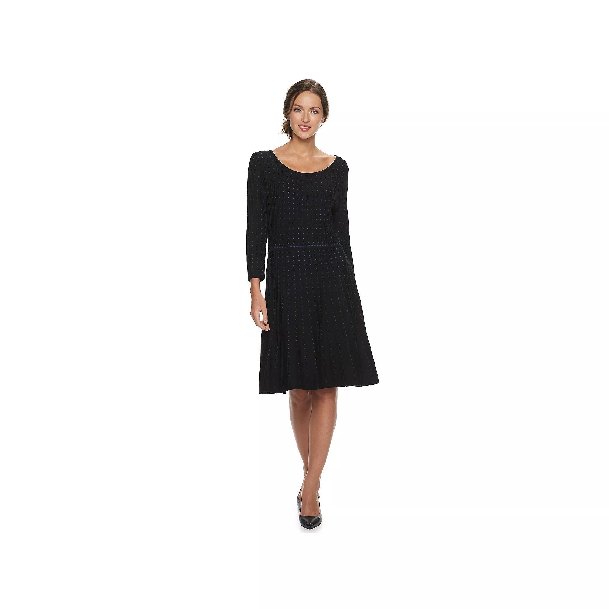 Womens London Times Bell Sleeve Floral Print Sheath Sweater Dress Product Image