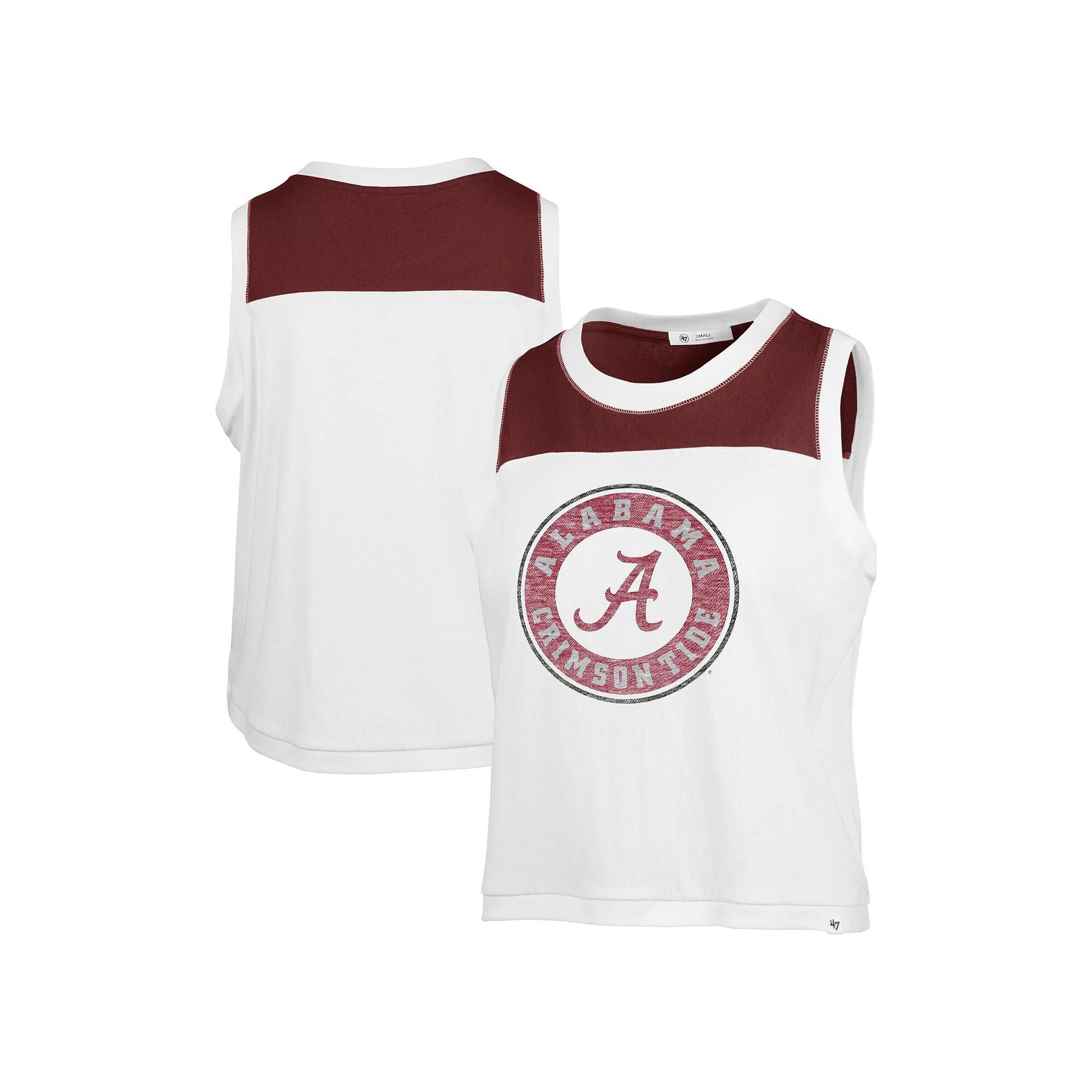 Women's '47 White Alabama Crimson Tide Premier Zoey Waist Length Tank Top, Size: XL Product Image