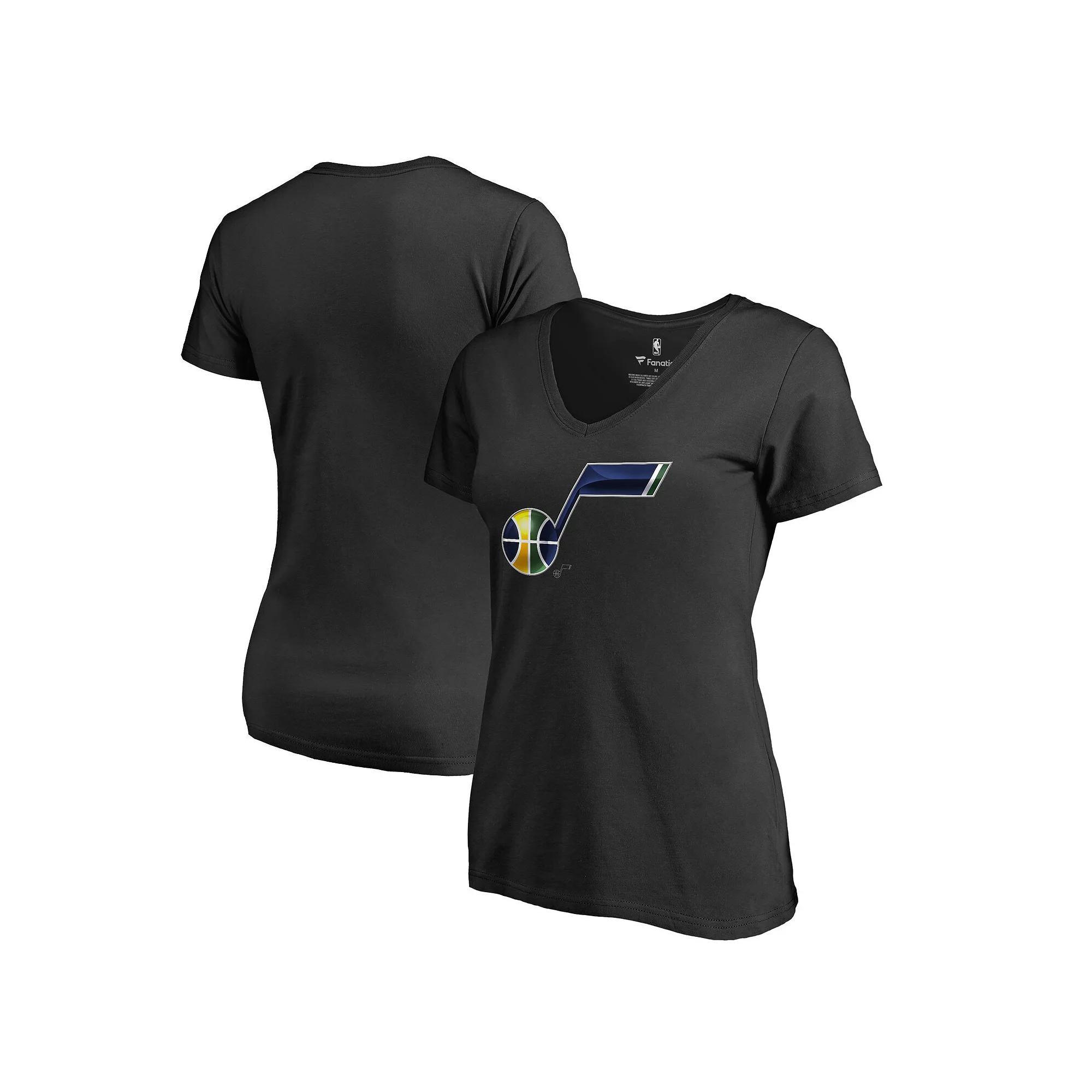Womens Fanatics Branded Black Utah Jazz Midnight Mascot V-Neck T-Shirt Product Image