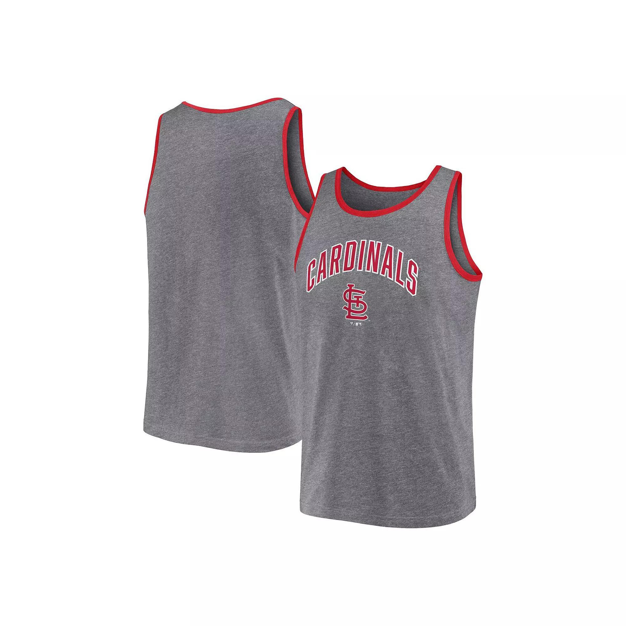 Men's Profile Heather Charcoal St. Louis Cardinals Big & Tall Arch Over Logo Tank Top, Size: 2XB Product Image