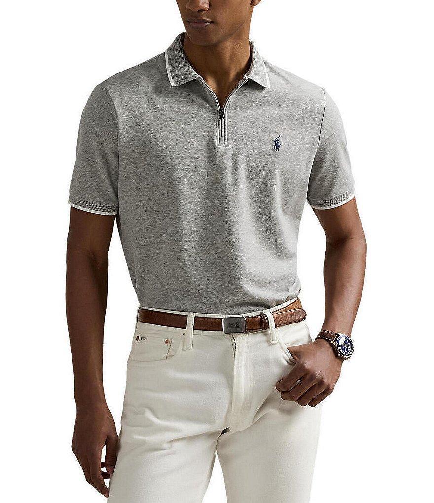Polo Ralph Lauren Classic Fit Stretch Mesh Zip Short Sleeve Polo Shirt Product Image