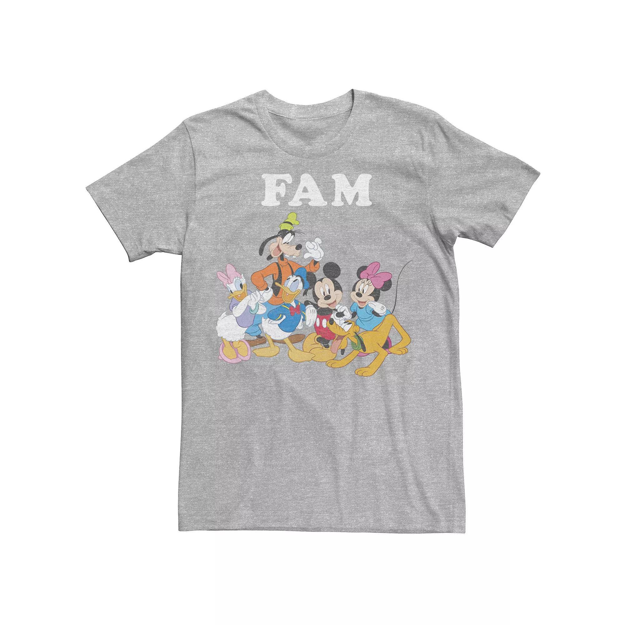Disney's Mickey And Friends Group Shot Fam Men's Tee, Size: Large, Athletic Grey Product Image