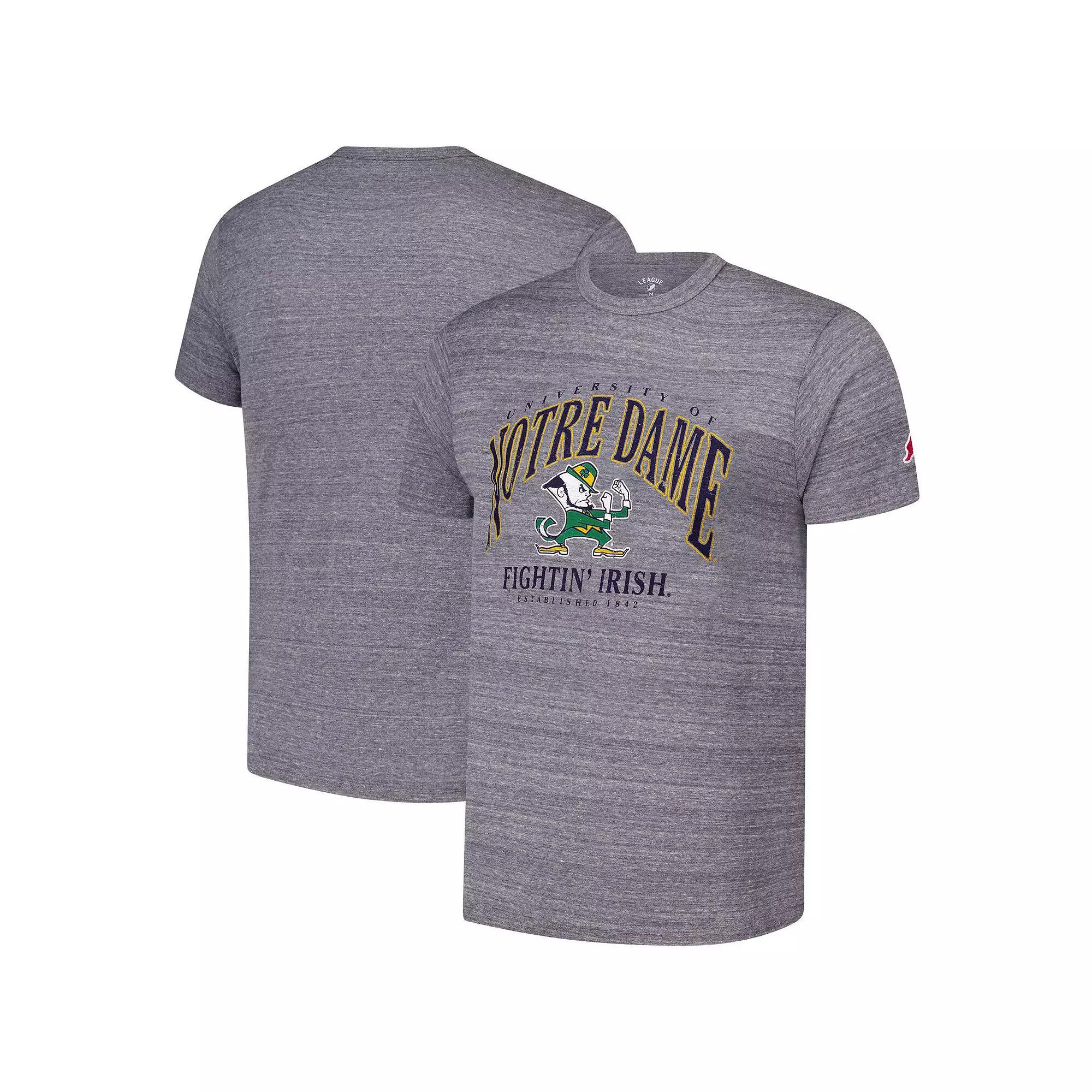 Men's League Collegiate Wear Heather Gray Notre Dame Fighting Irish Tall Arch 2.0 Victory Falls Tri-Blend T-Shirt, Size: 2XL, Grey Product Image