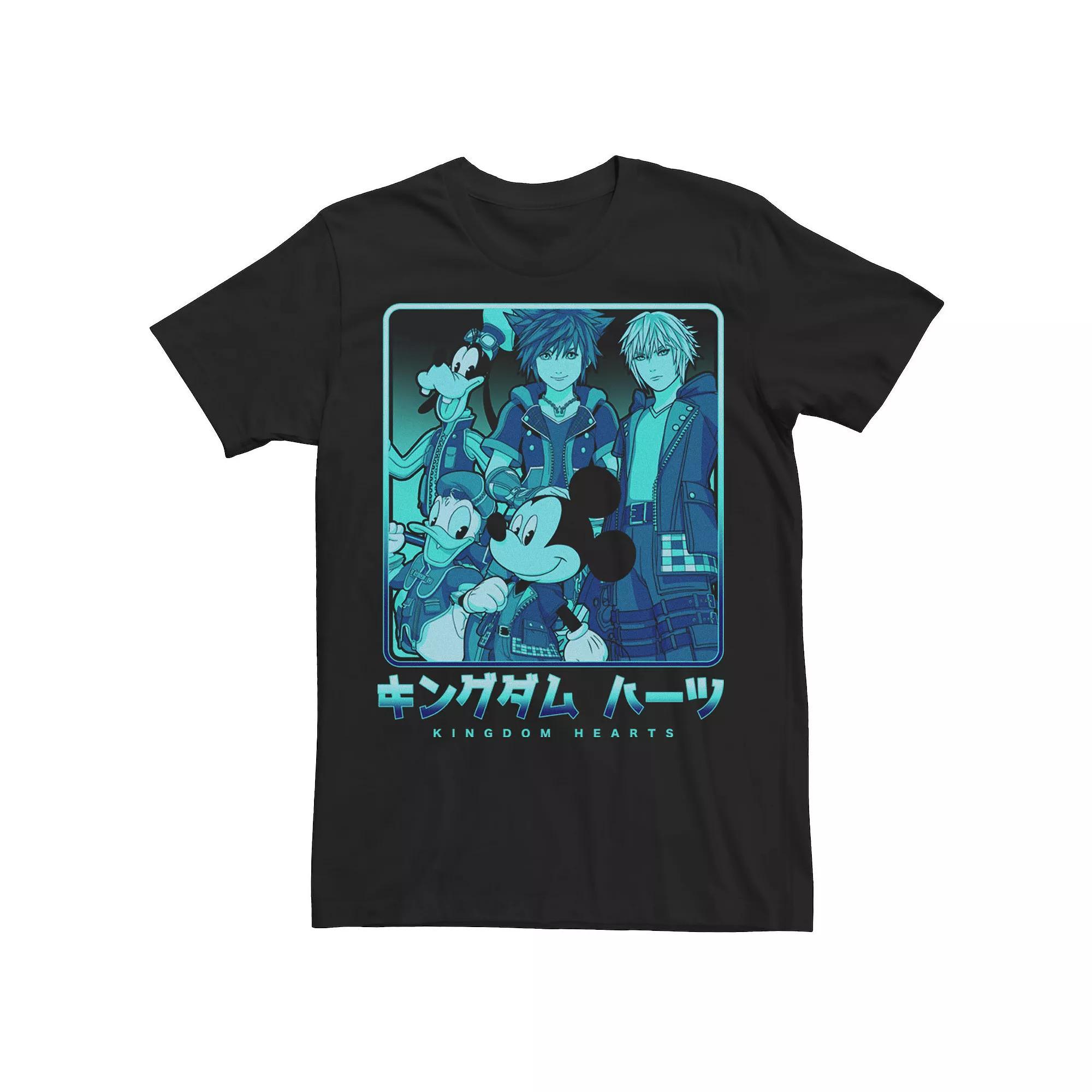 Men's Kingdom Hearts Keyblade Crew Group Shot Tee, Size: XXL, Black Product Image