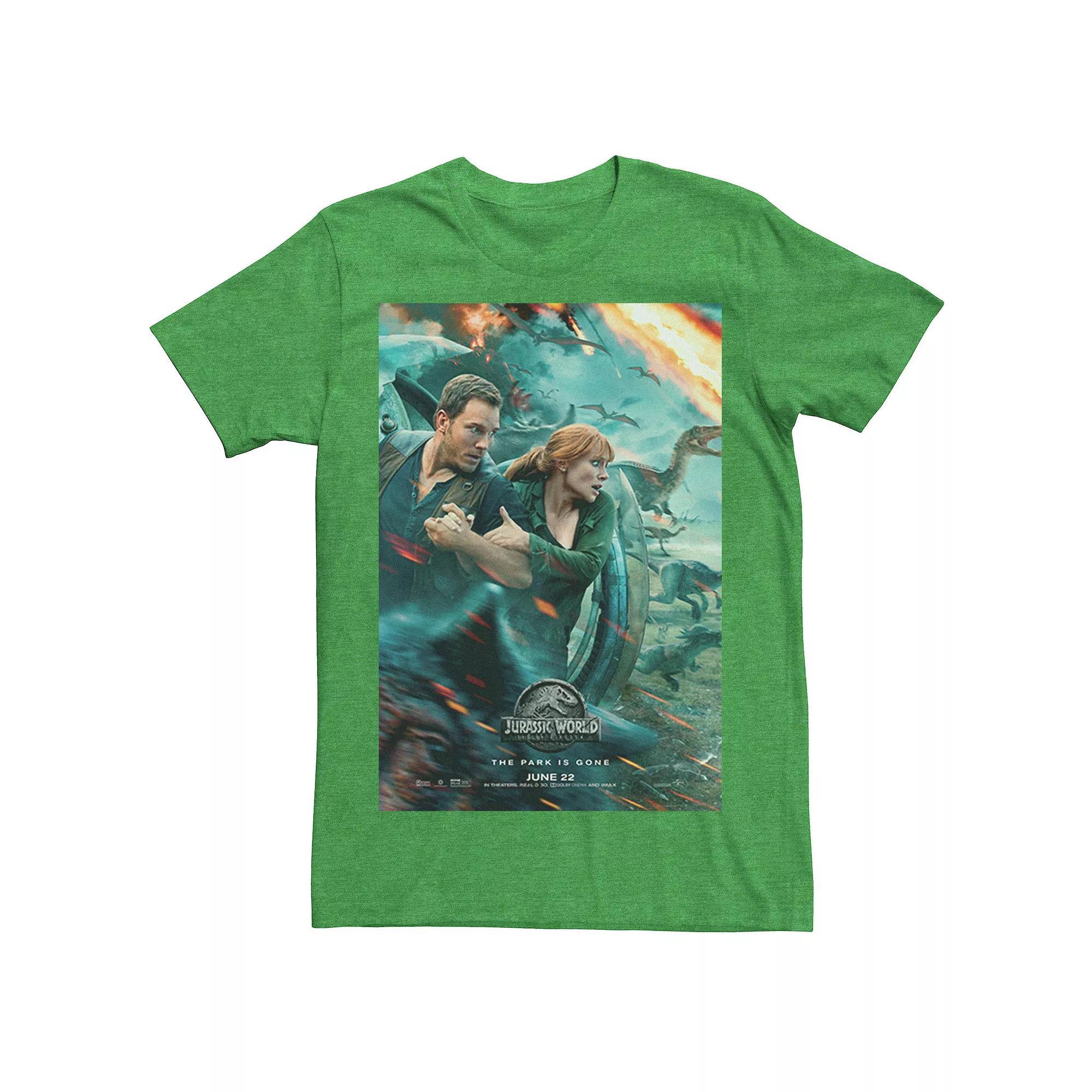 Men's Jurassic World Two Owen Claire Movie Poster Tee, Size: 3XL, Grey Heather Product Image