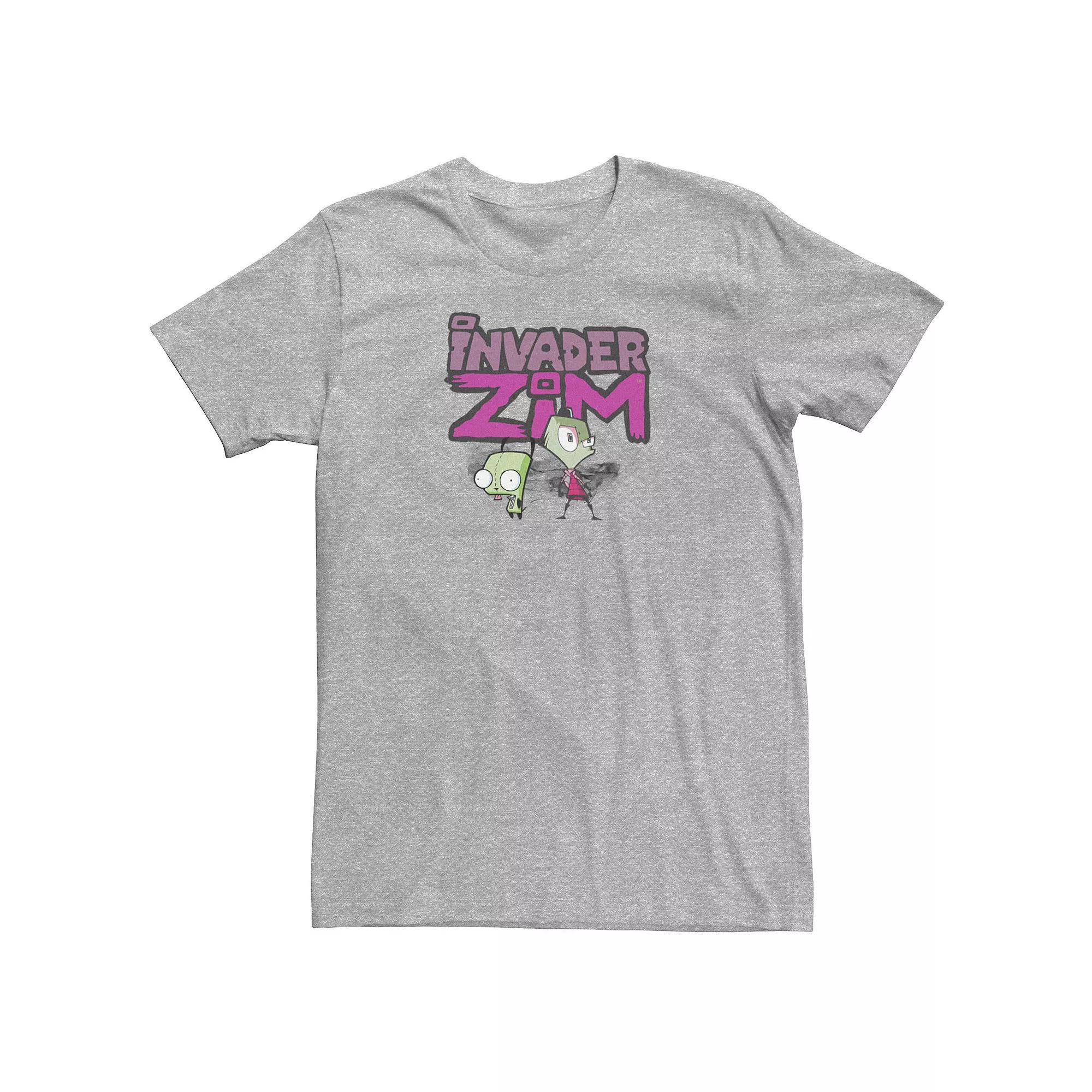 Big & Tall Nickelodeon Invader Zim And Gir Watercolor Portrait Logo Tee, Men's, Size: XXL Tall, Athletic Grey Product Image