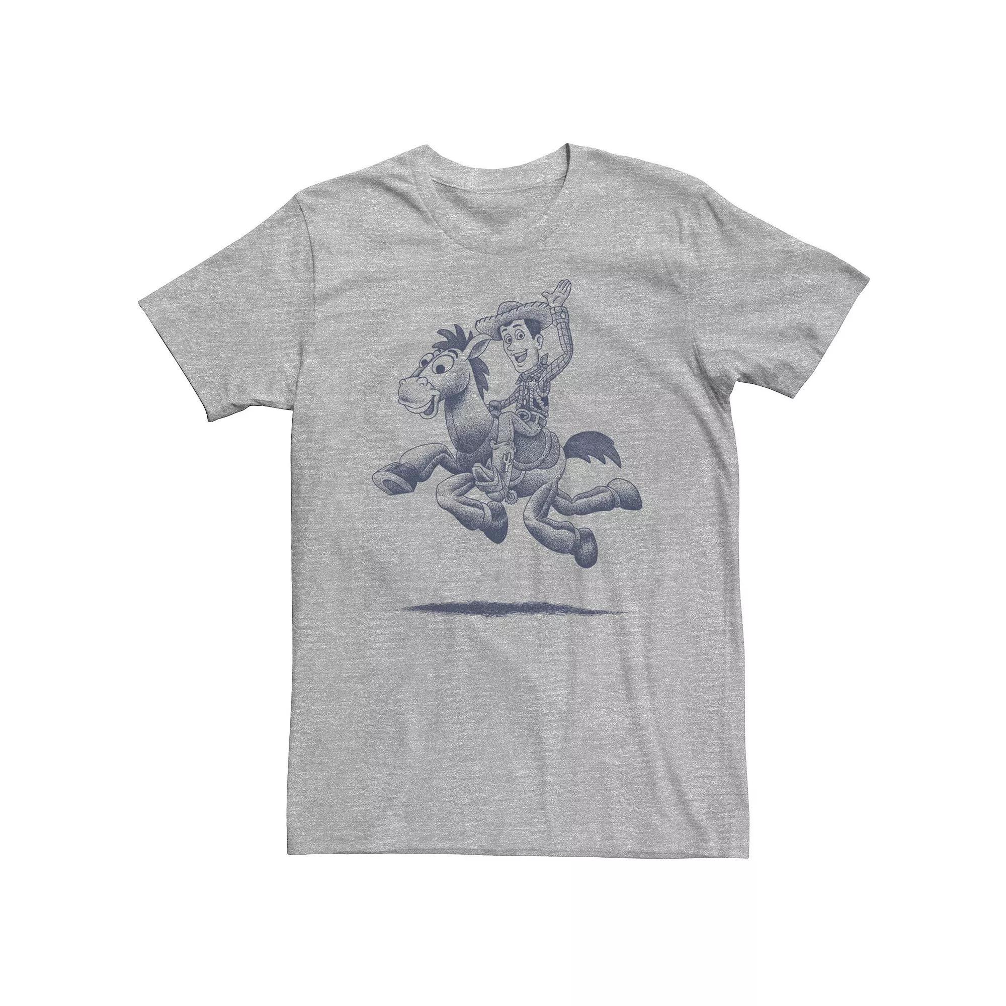 Big & Tall Disney / Pixar Toy Story Woody Bullseye Sketch Tee, Men's, Size: 4XL, Athletic Grey Product Image