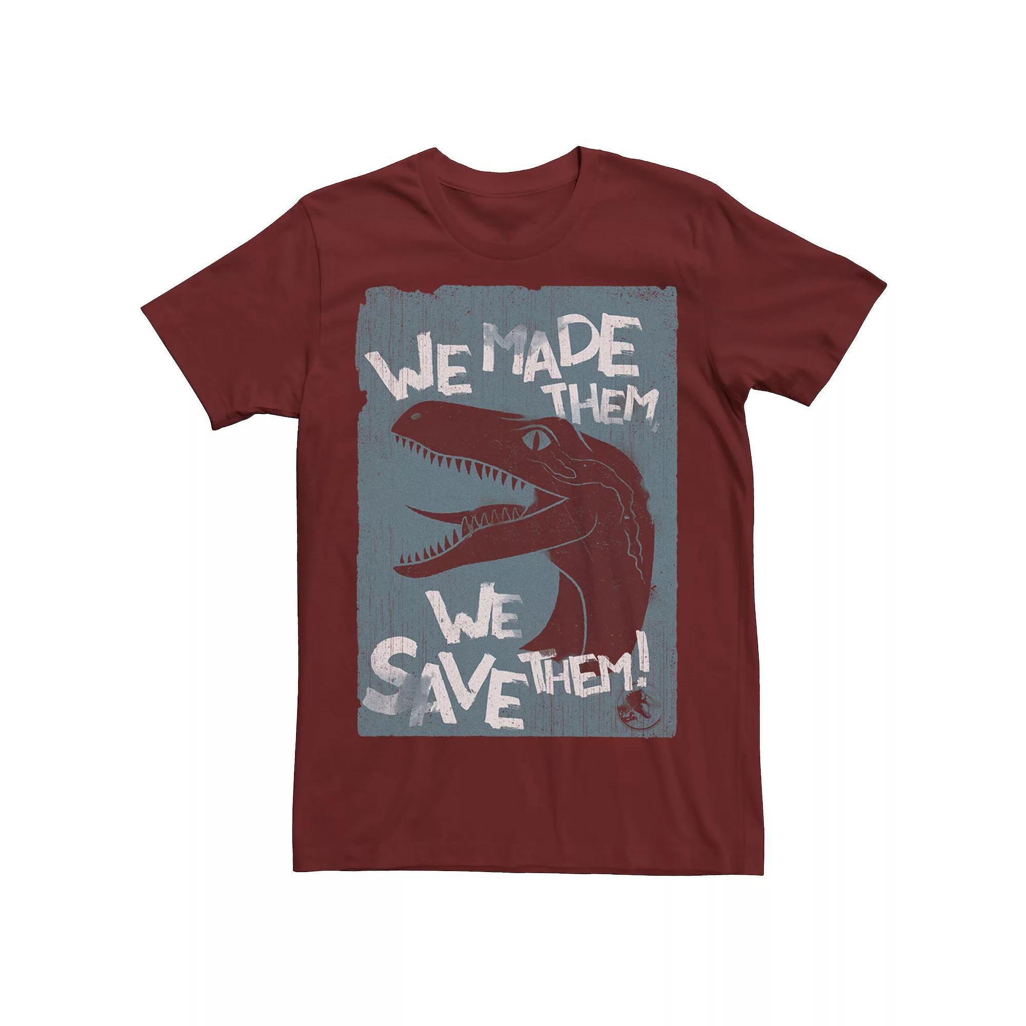 Men's Jurassic World Two We Made Them We Save Them Tee, Size: Large, Red Product Image