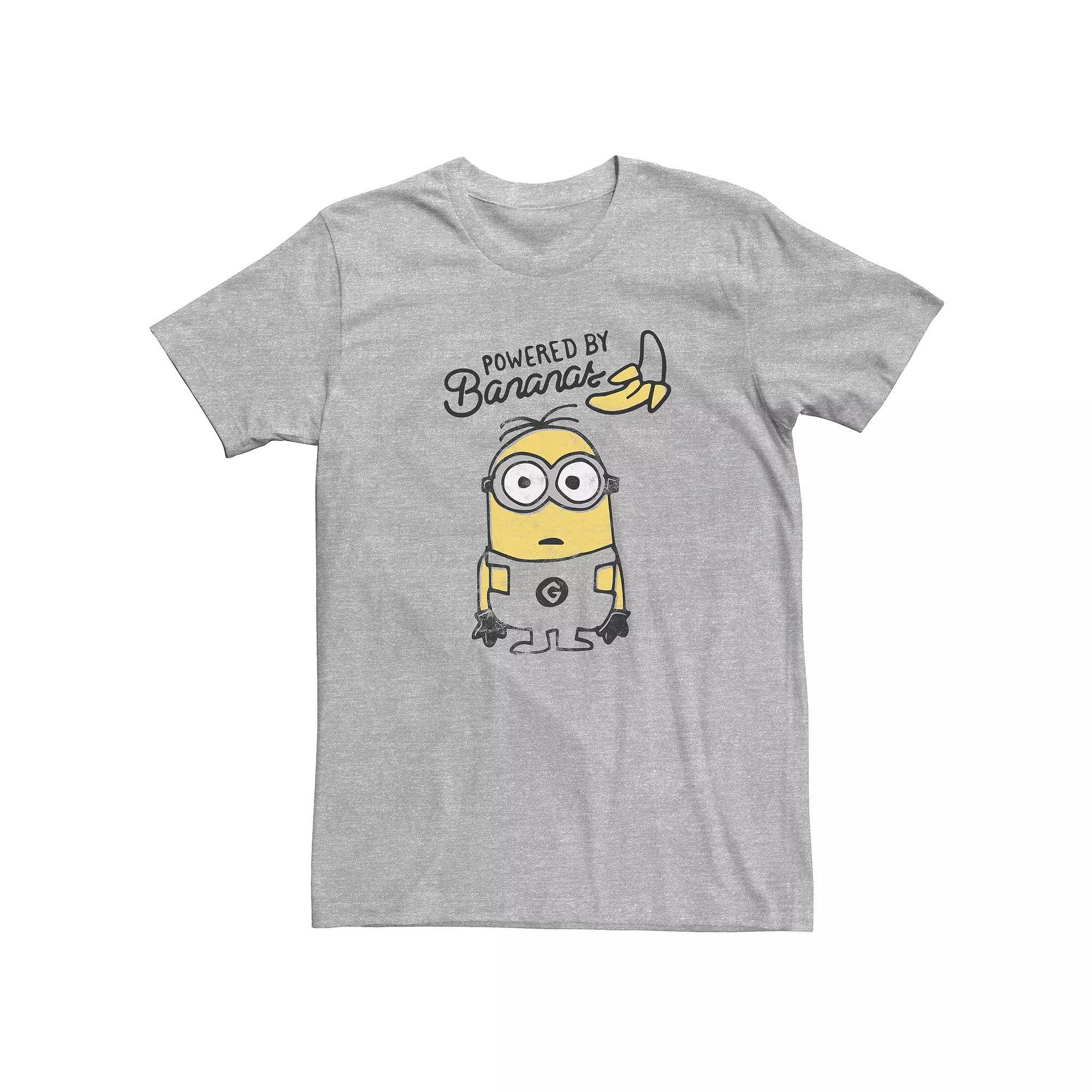 Men's Despicable Me Minion Powered By Bananas Tee, Size: Small, Athletic Grey Product Image