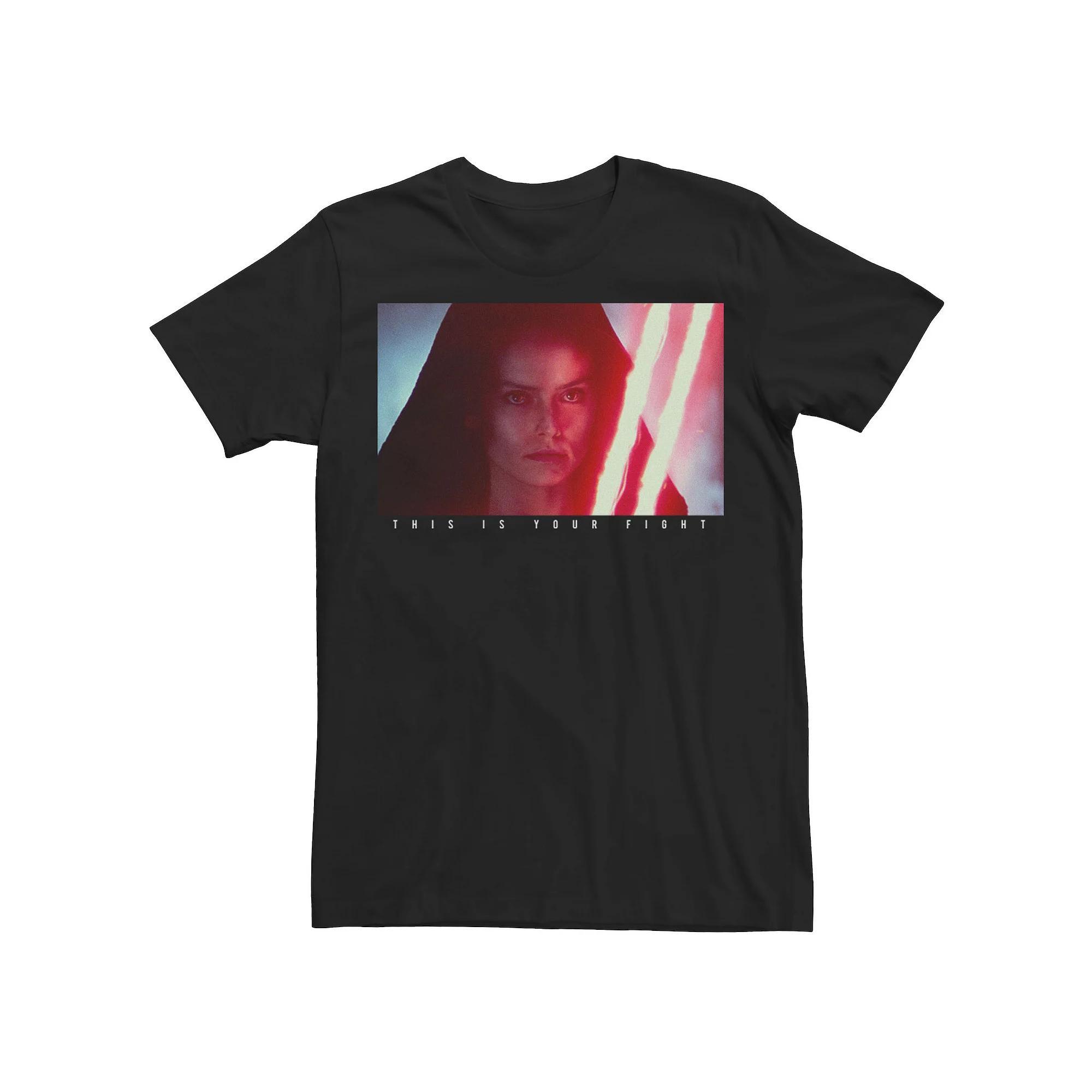 Men's Star Wars Rise Of Skywalker Rey This Is Your Fight Panel Tee, Size: XL, Black Product Image