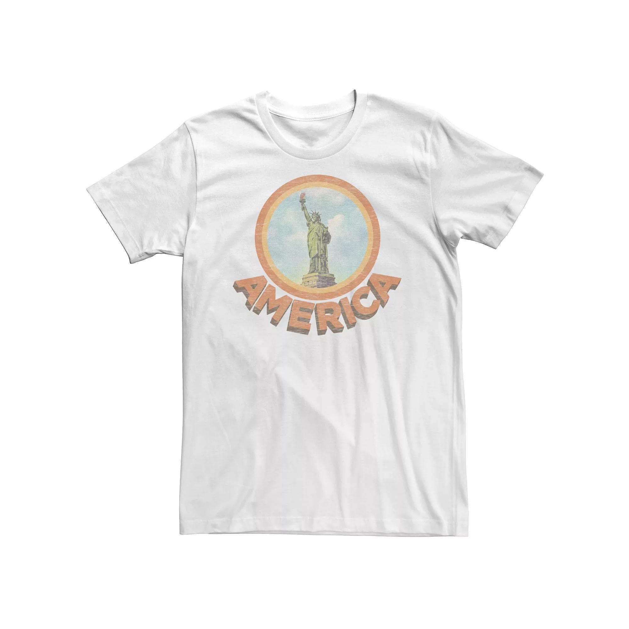 Big & Tall Americana Vintage Statue Of Liberty America Tee, Men's, Size: 4XLT, White Product Image