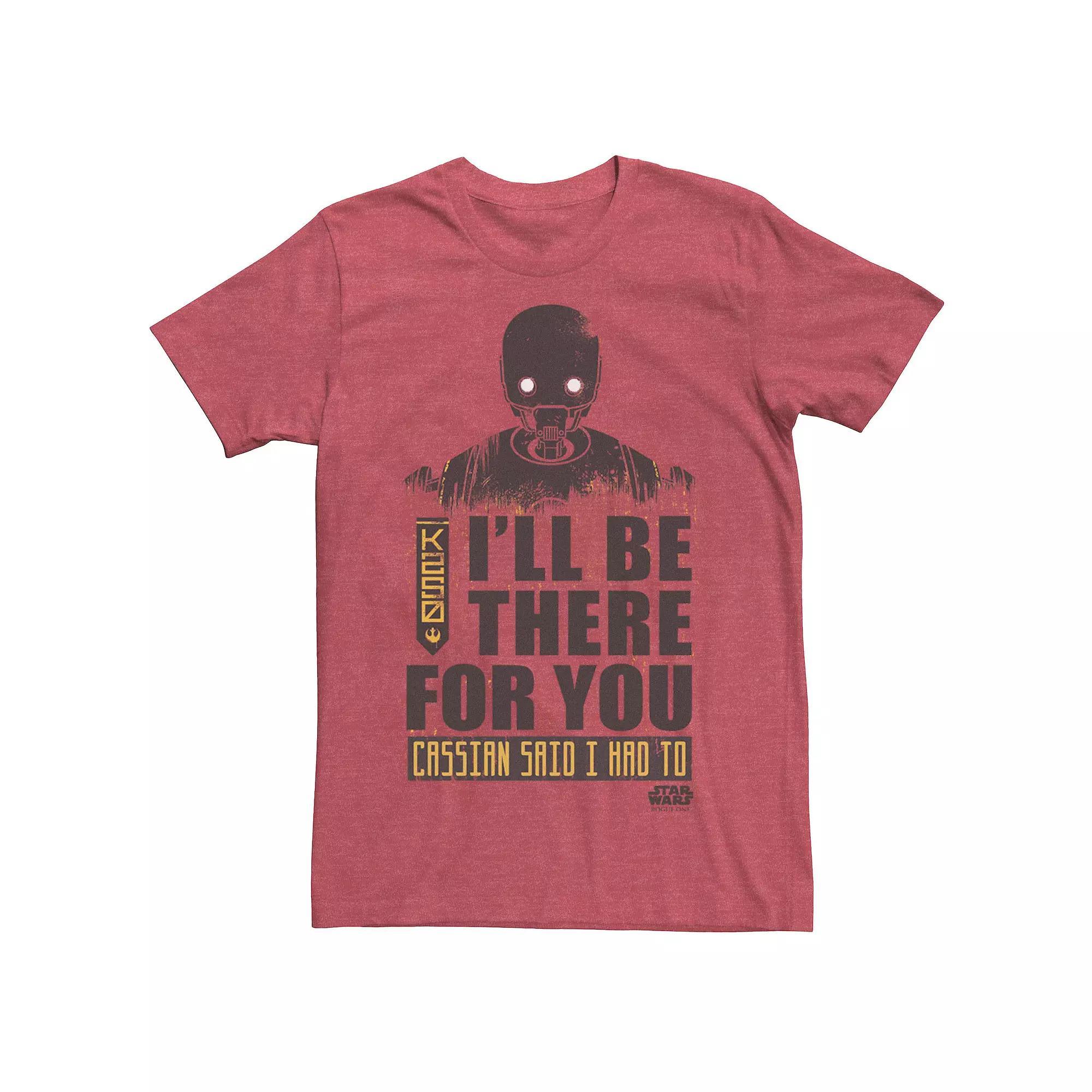 Men's Star Wars Rogue One K-2SO I'll Be There For You Poster Tee, Size: Medium, Red Grey Product Image