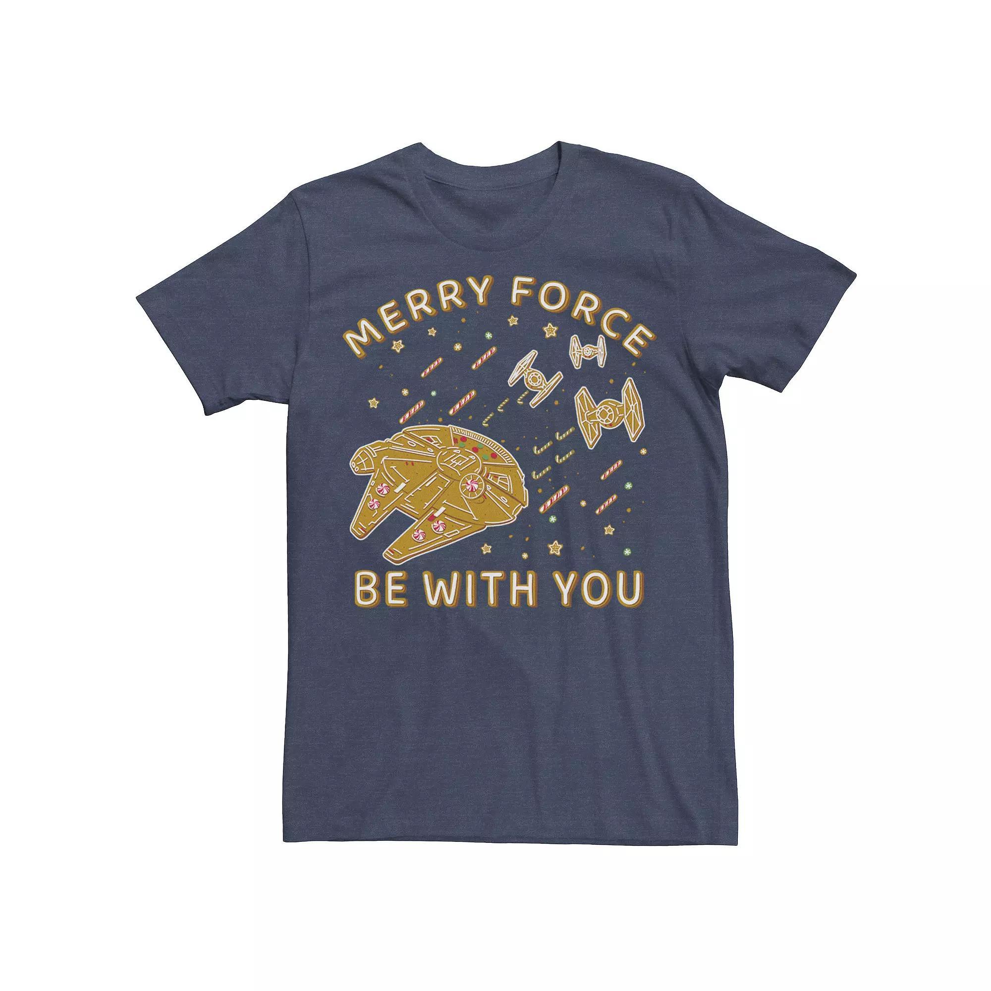 Men's Star Wars Christmas Merry Force Be With You Cookies Graphic Tee, Size: XXL, Black Product Image