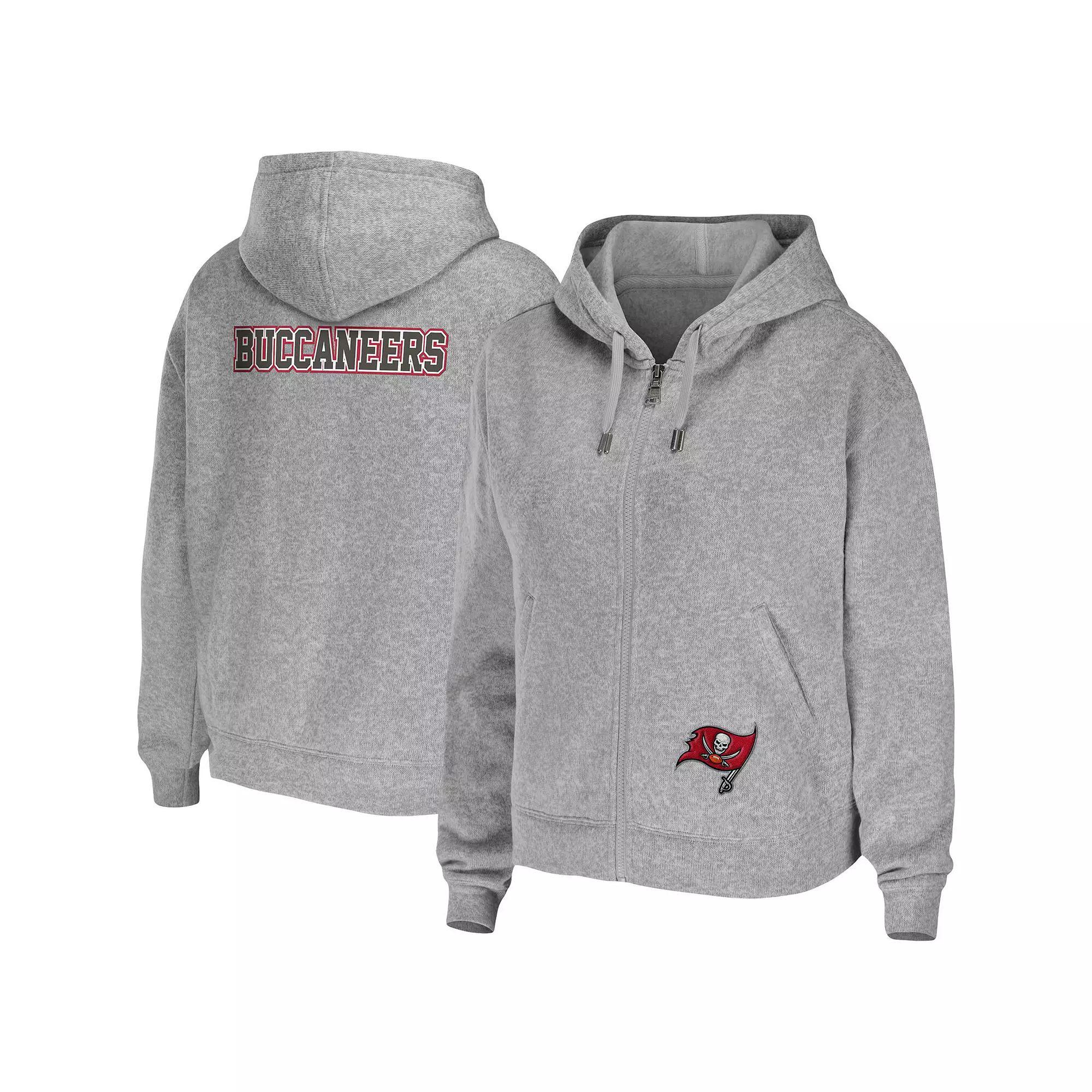 Women's WEAR by Erin Andrews Heathered Gray Tampa Bay Buccaneers Team Full-Zip Hoodie, Size: Small, Grey Product Image