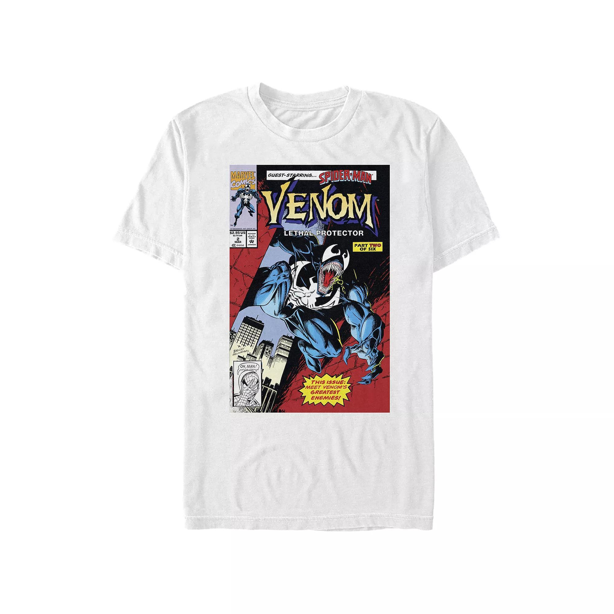 Men's Comfort Colors® Marvel Venom Lethal Protector Comic Cover Graphic Tee, Size: Medium, White Product Image