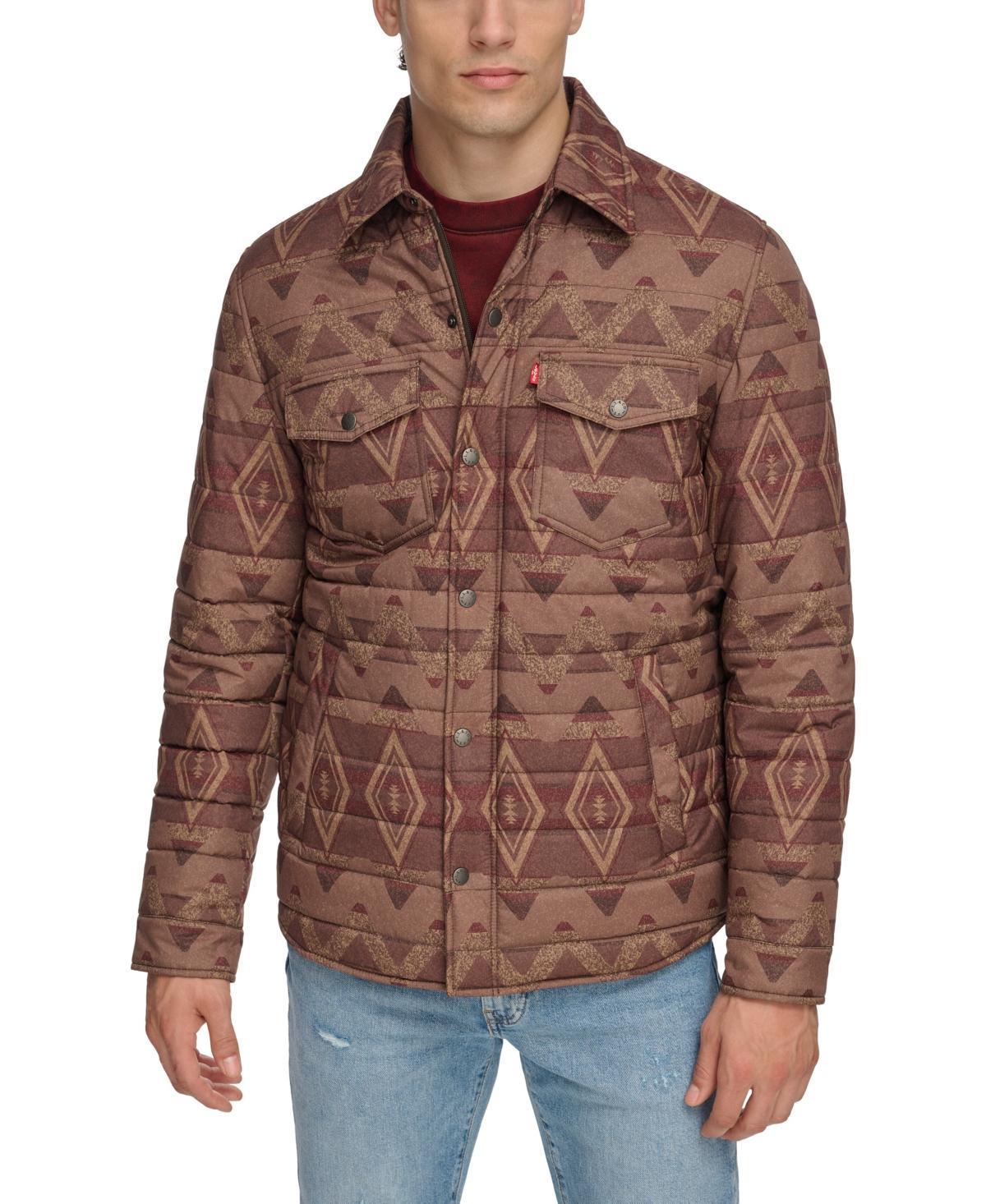 Men's Levi's® Quilted Shacket, Size: Large, Geometric Print Product Image