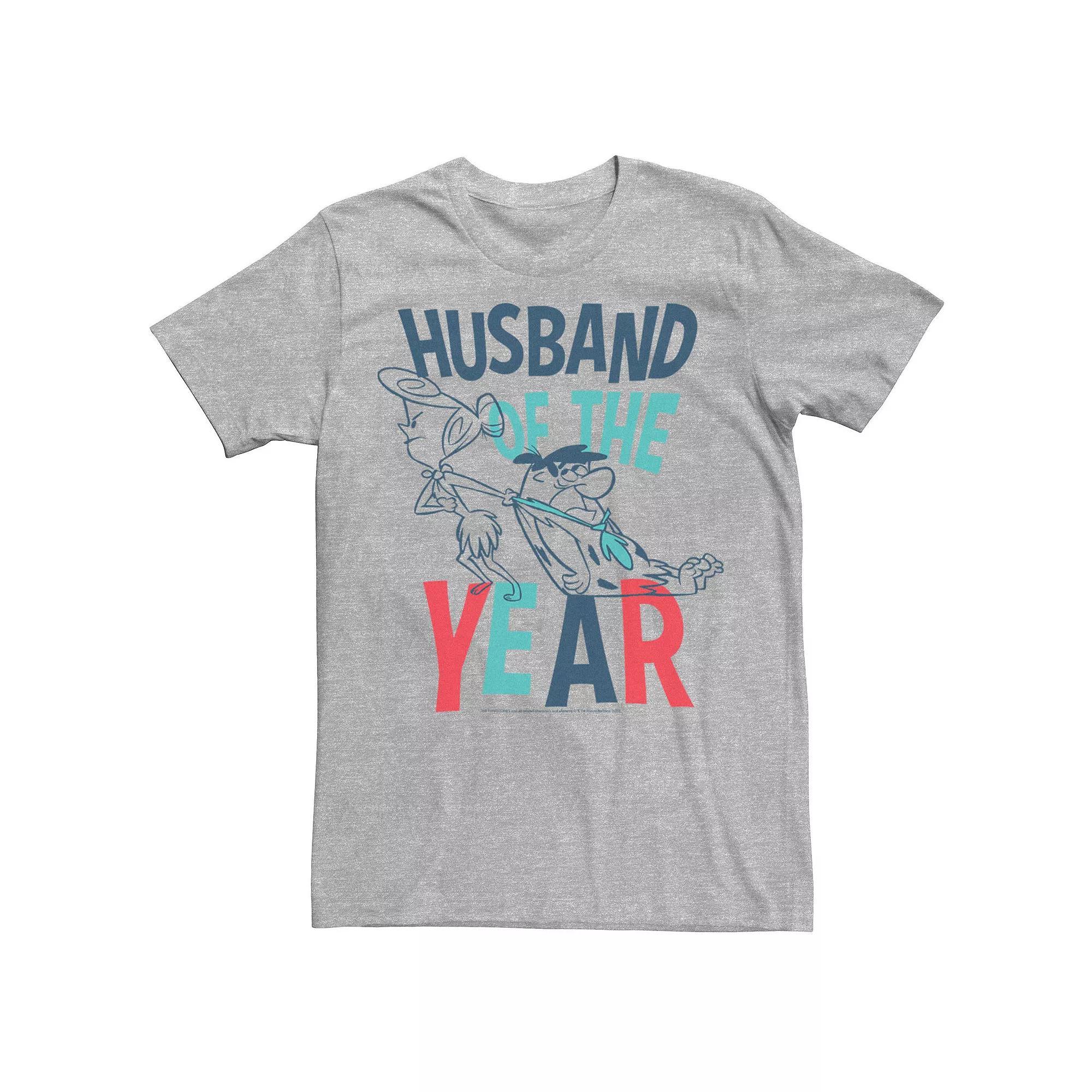 Men's The Flintstones Fred Husband Of The Year Tee, Size: 3XL, Athletic Grey Product Image