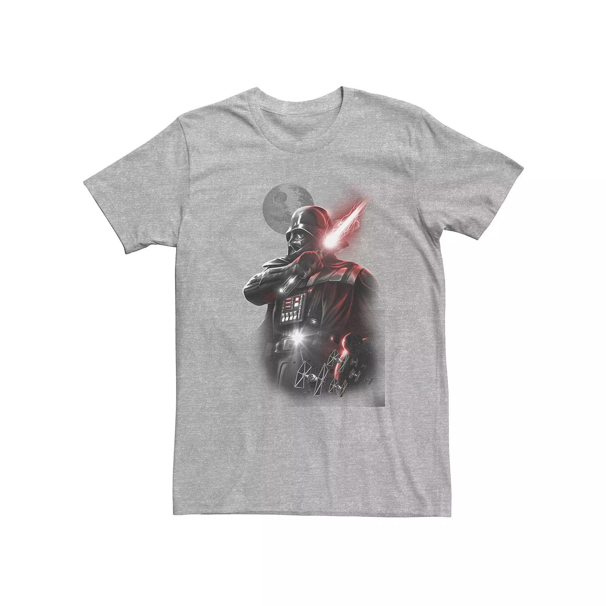 Big & Tall Star Wars Darth Vader Lightsaber Portrait Tee, Men's, Size: XXL Tall, Athletic Grey Product Image