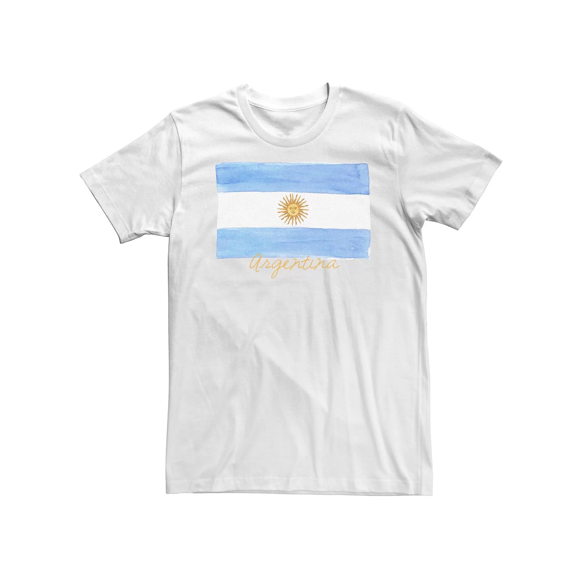 Big & Tall HHM Watercolor Argentina Flag Tee, Men's, Size: 3XL, White Product Image