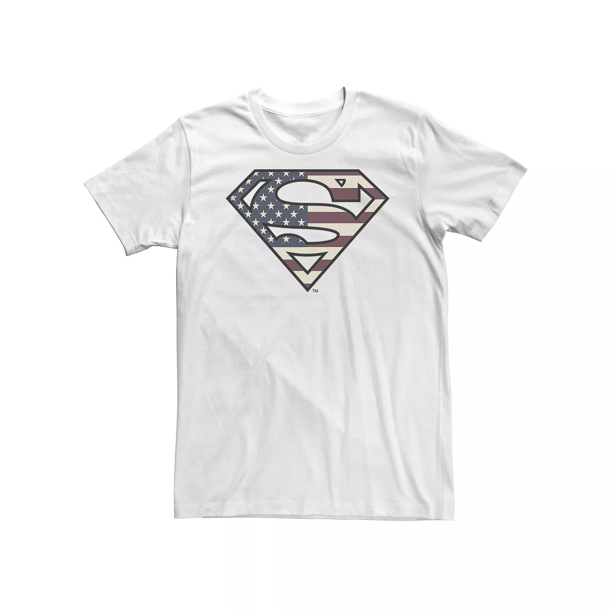 Big & Tall DC Comics Superman Vintage Flag Logo Tee, Men's, Size: 3XL, White Product Image