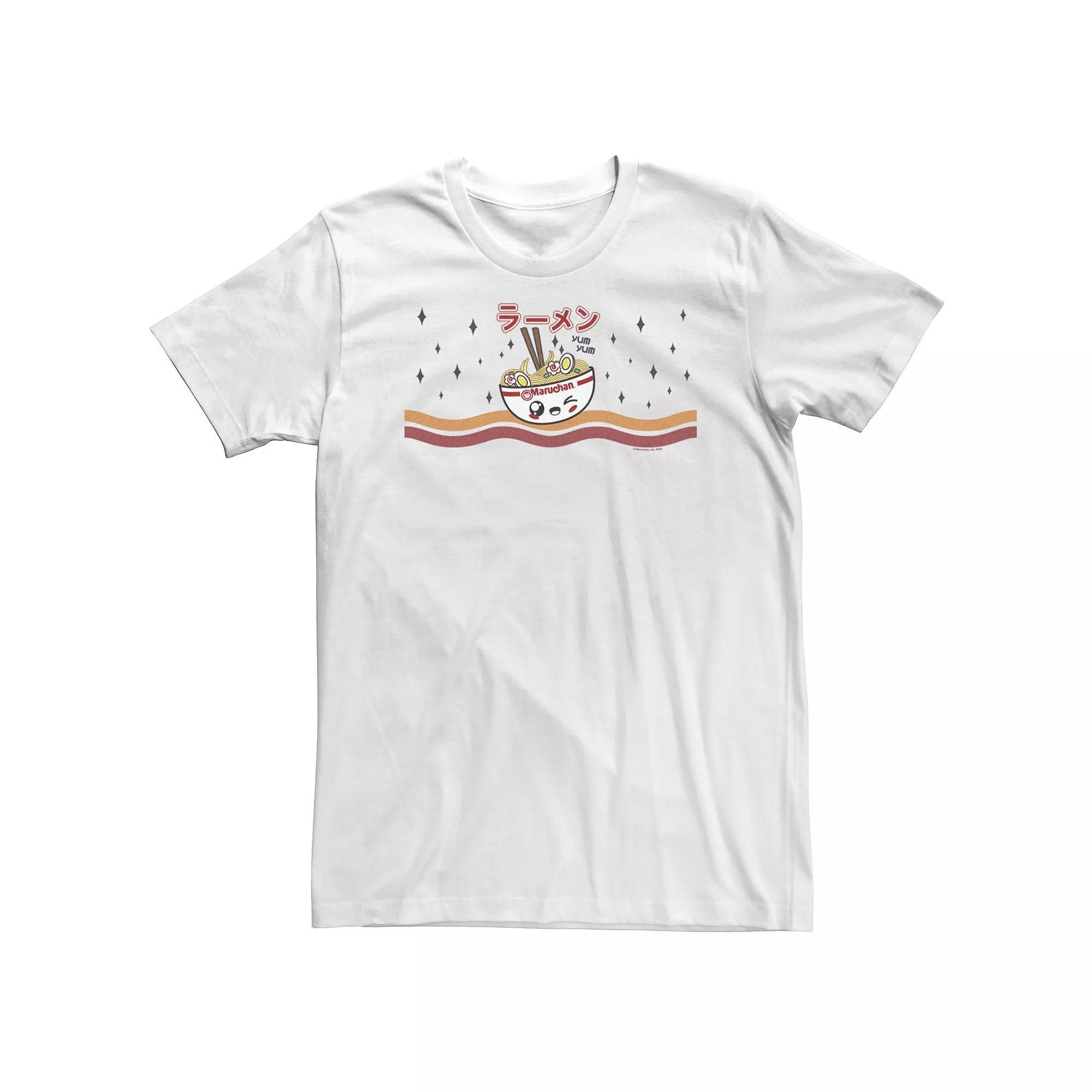 Big & Tall Maruchan Chibi Bowl Of Noodles Kanji Text Tee, Men's, Size: 4XL, White Product Image