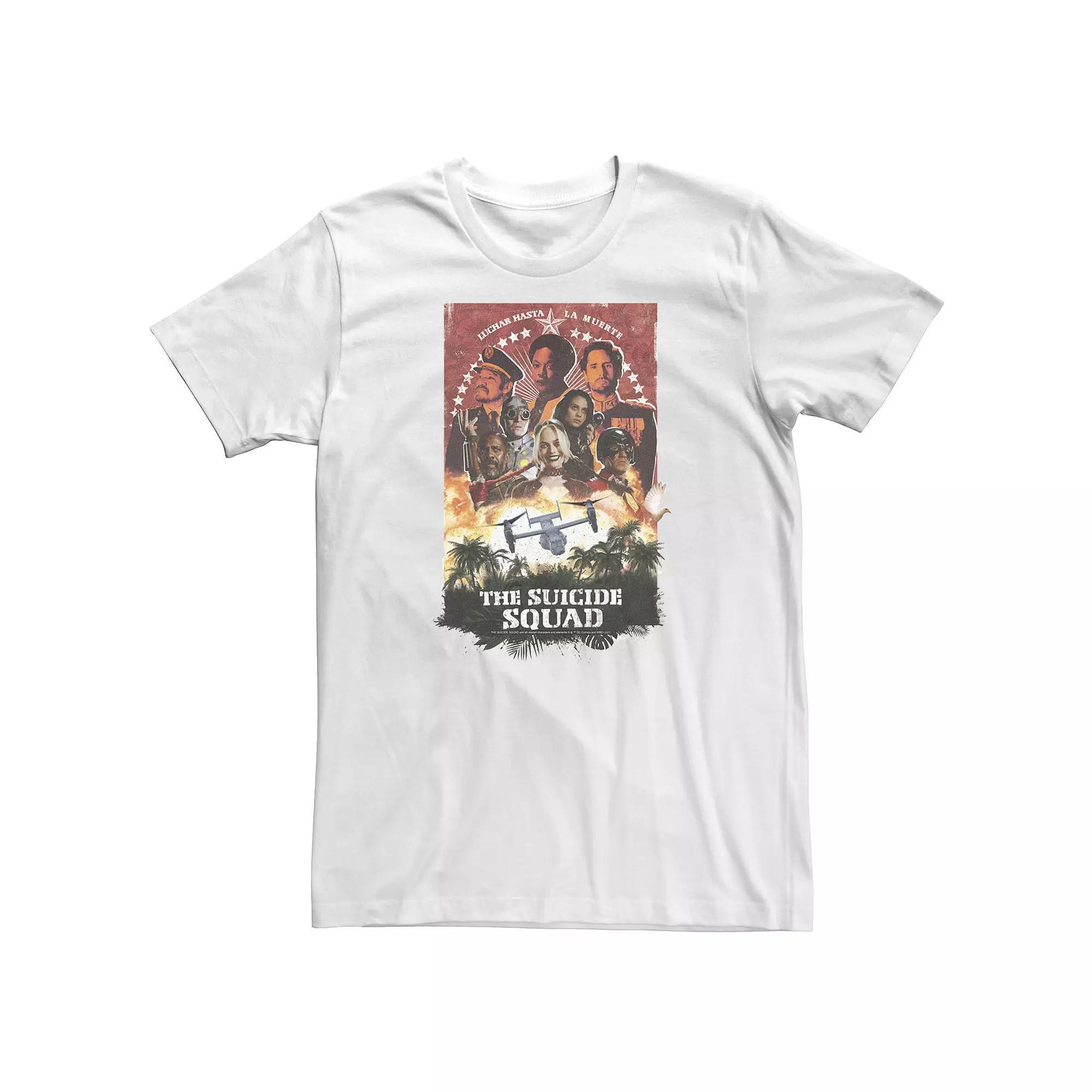 Big & Tall The Suicide Squad Plane Poster Tee, Men's, Size: XL Tall, White Product Image