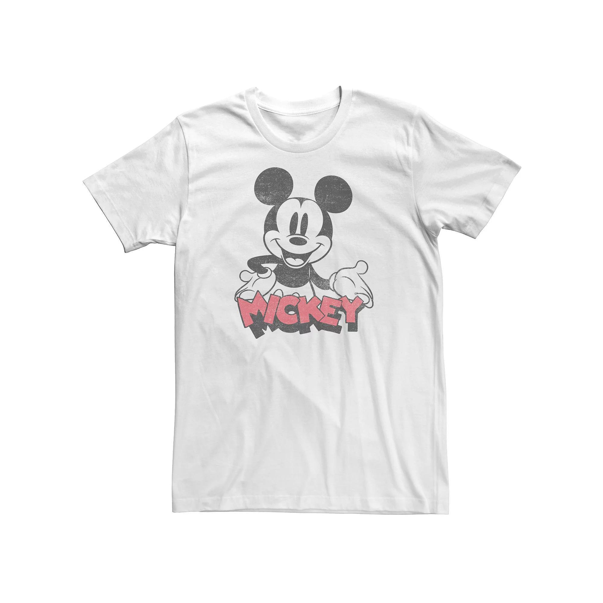 Big & Tall Disney Mickey Mouse Happy Tee, Men's, Size: 5XL, White Product Image