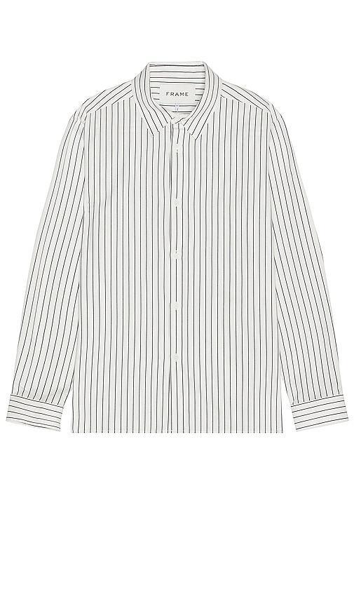 FRAME Classic Stripe Shirt in White Product Image