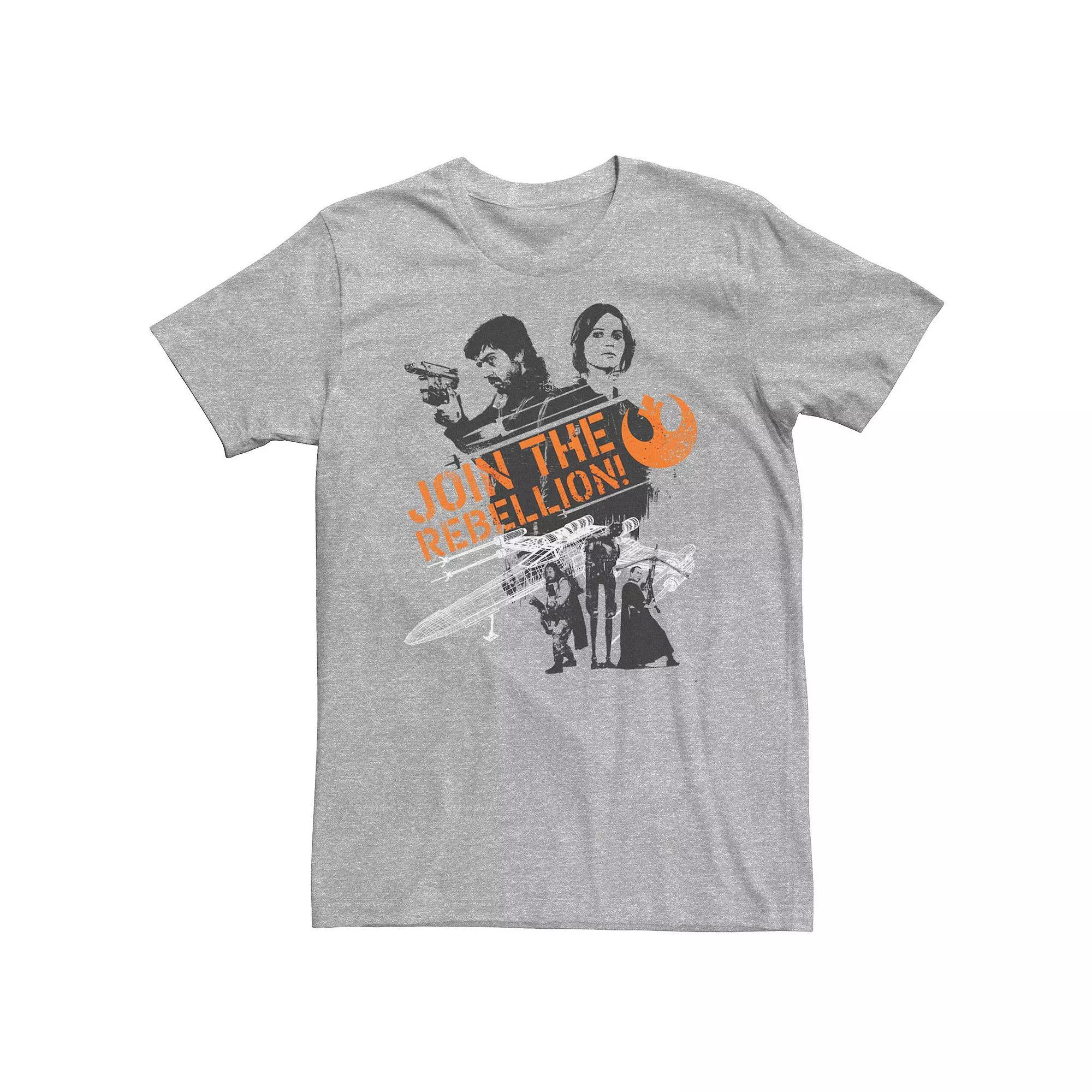 Big & Tall Star Wars Join The Rebellion Group Poster Tee, Men's, Size: 3XL, Athletic Grey Product Image