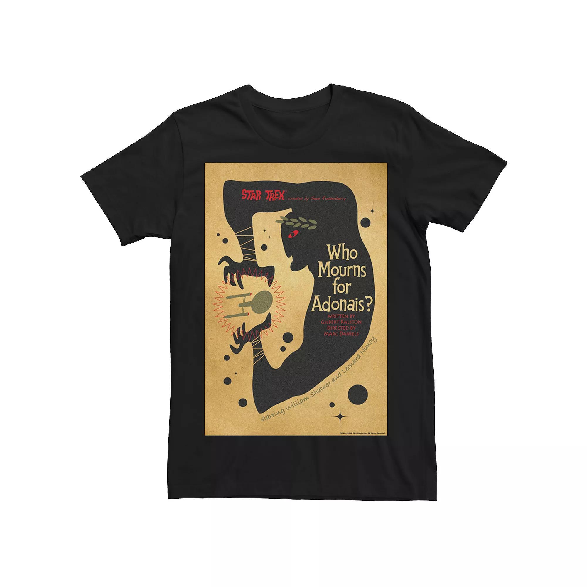 Men's Star Trek Original Series Mourn for Adonais Tee, Size: XL, Black Product Image