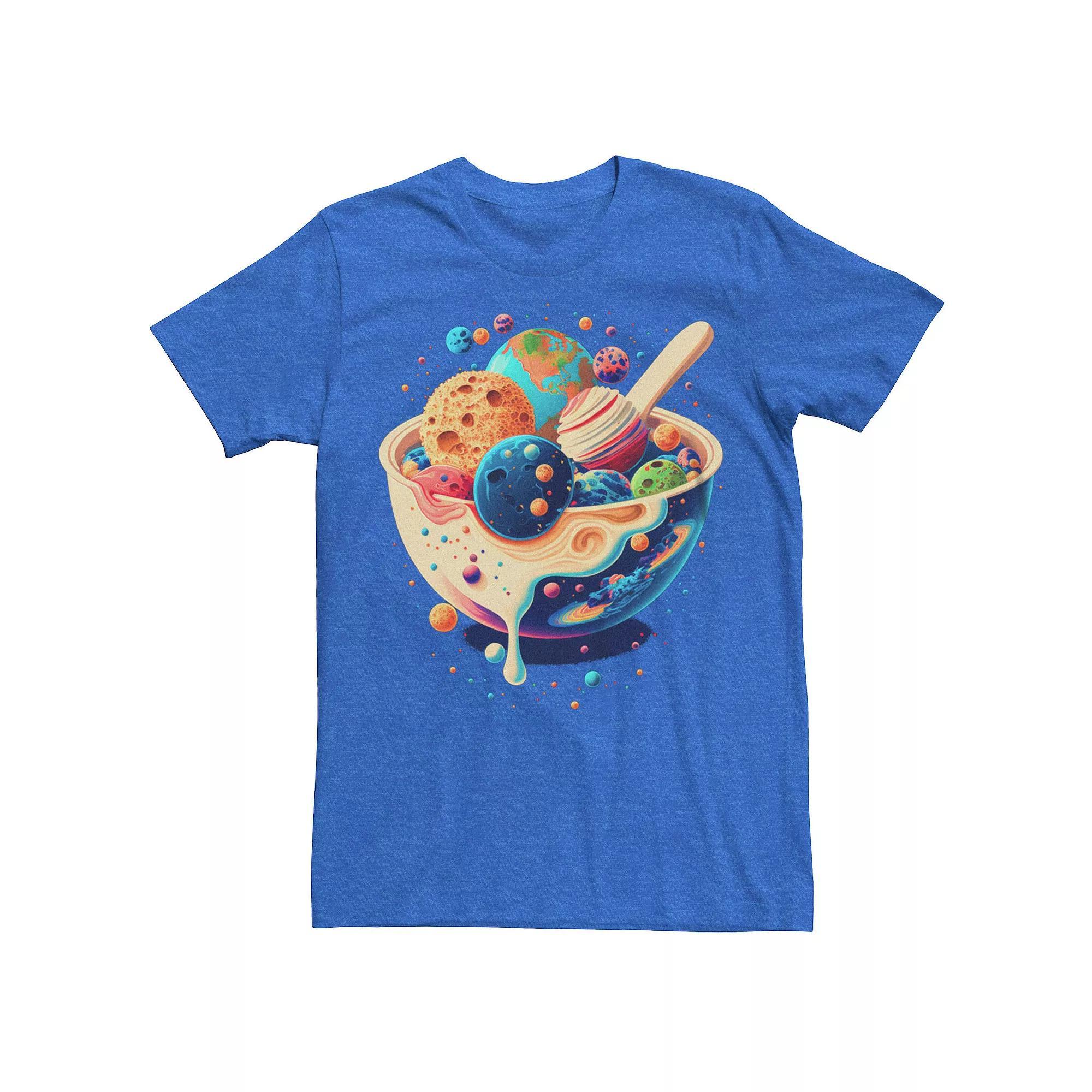 Men's Milky Way Cereal Bowl Graphic Tee, Size: XS, Navy Grey Product Image