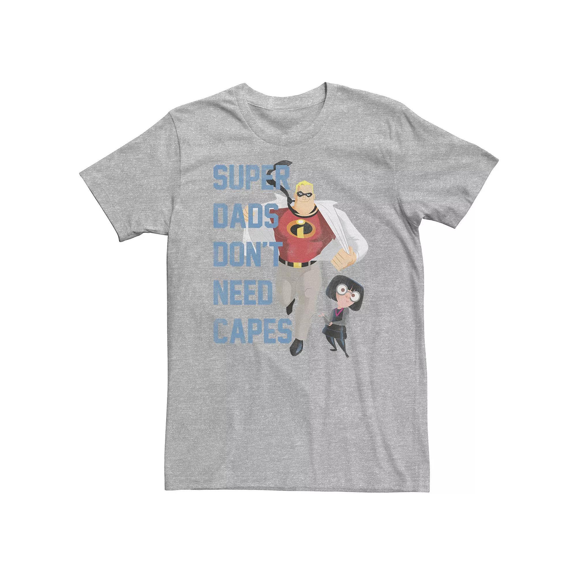 Big & Tall Disney / Pixar Incredibles Super Dads No Capes Tee, Men's, Size: 3XL Tall, Athletic Grey Product Image