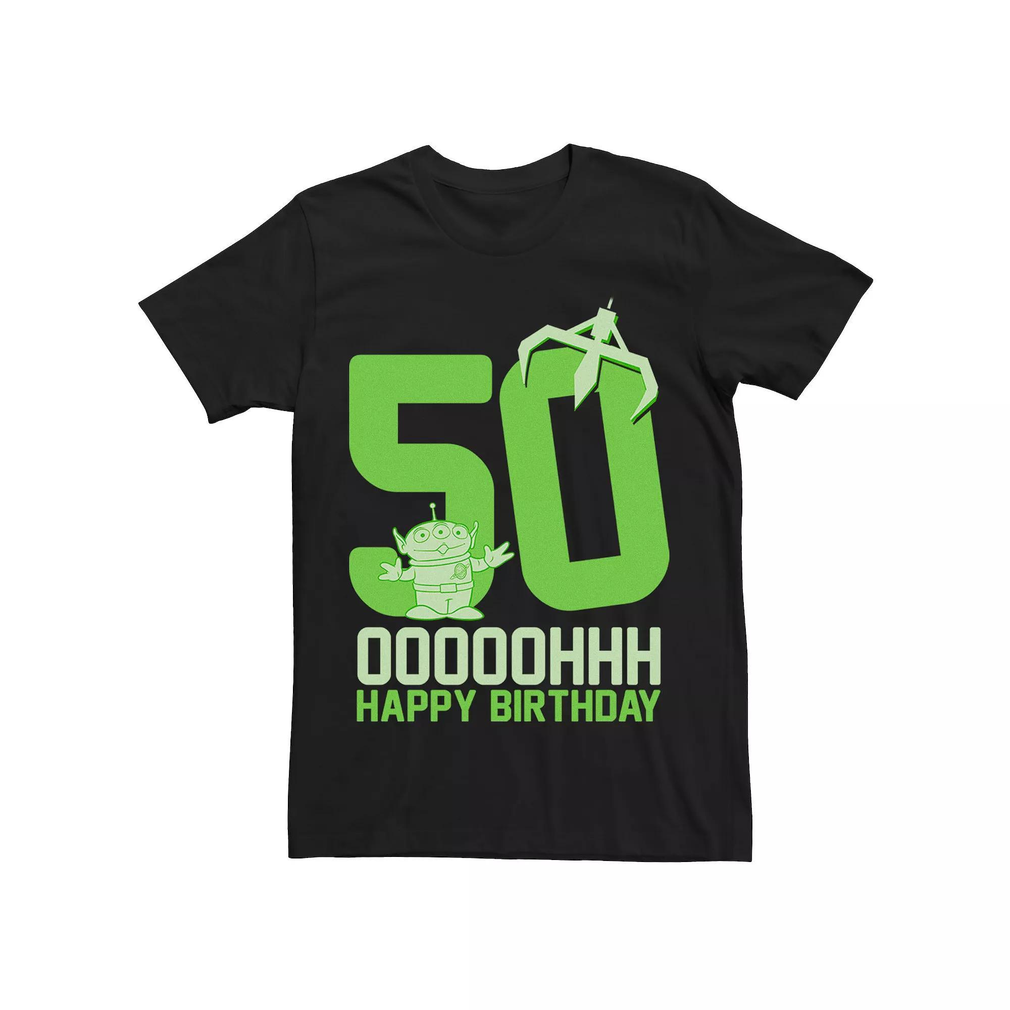 Disney / Pixar's Toy Story Men's Aliens OOOOH Happy 50th Birthday Graphic Tee, Size: XL, Black Product Image