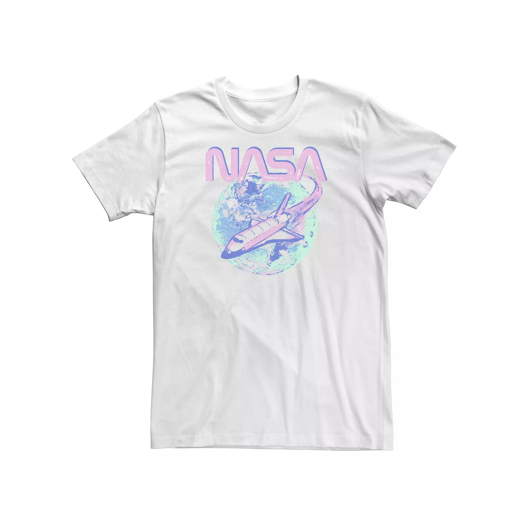 Big & Tall NASA Pastel Rocket Earth Logo Tee, Men's, Size: 4XL, White Product Image