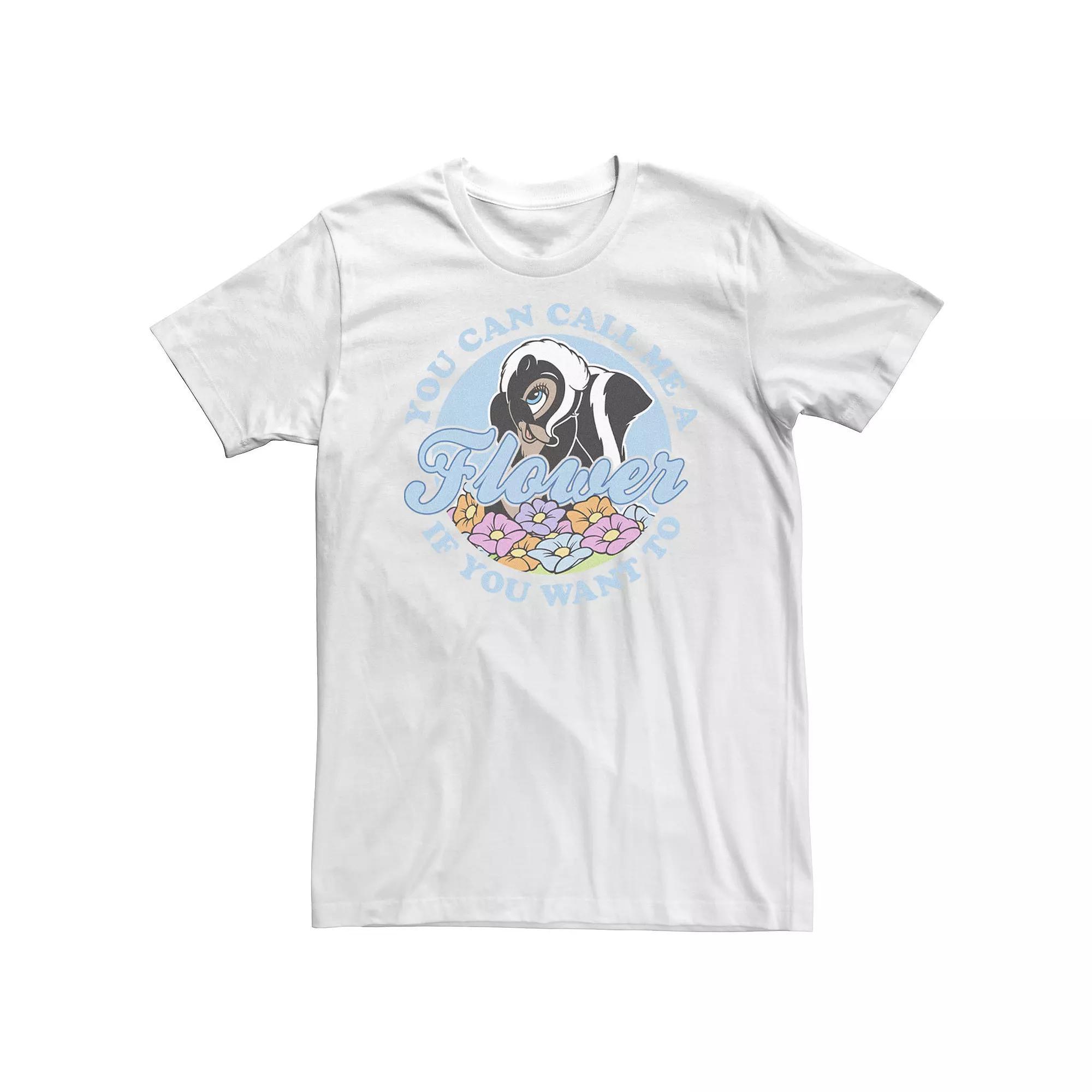 Big & Tall Disney Bambi You Can Call Me A Flower If You Want To Tee, Men's, Size: 4XL, White Product Image