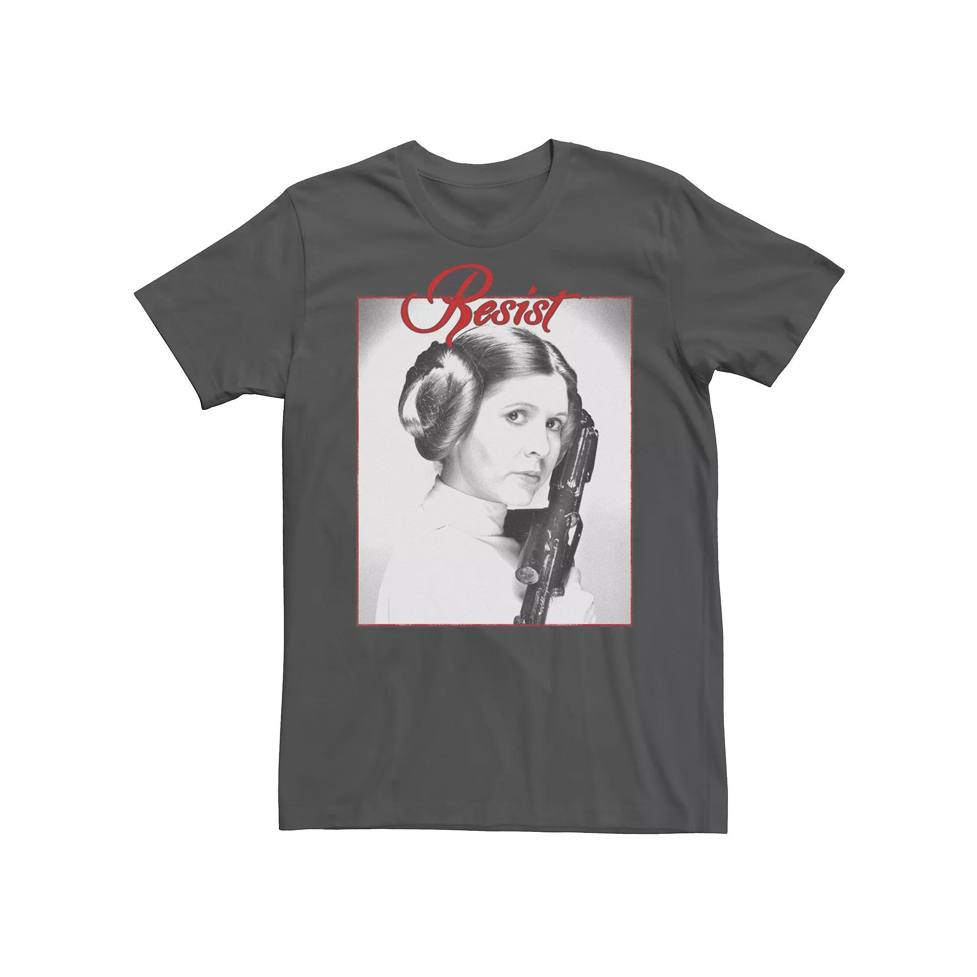Mens Star Wars Resist Princess Leia Tee Grey Product Image