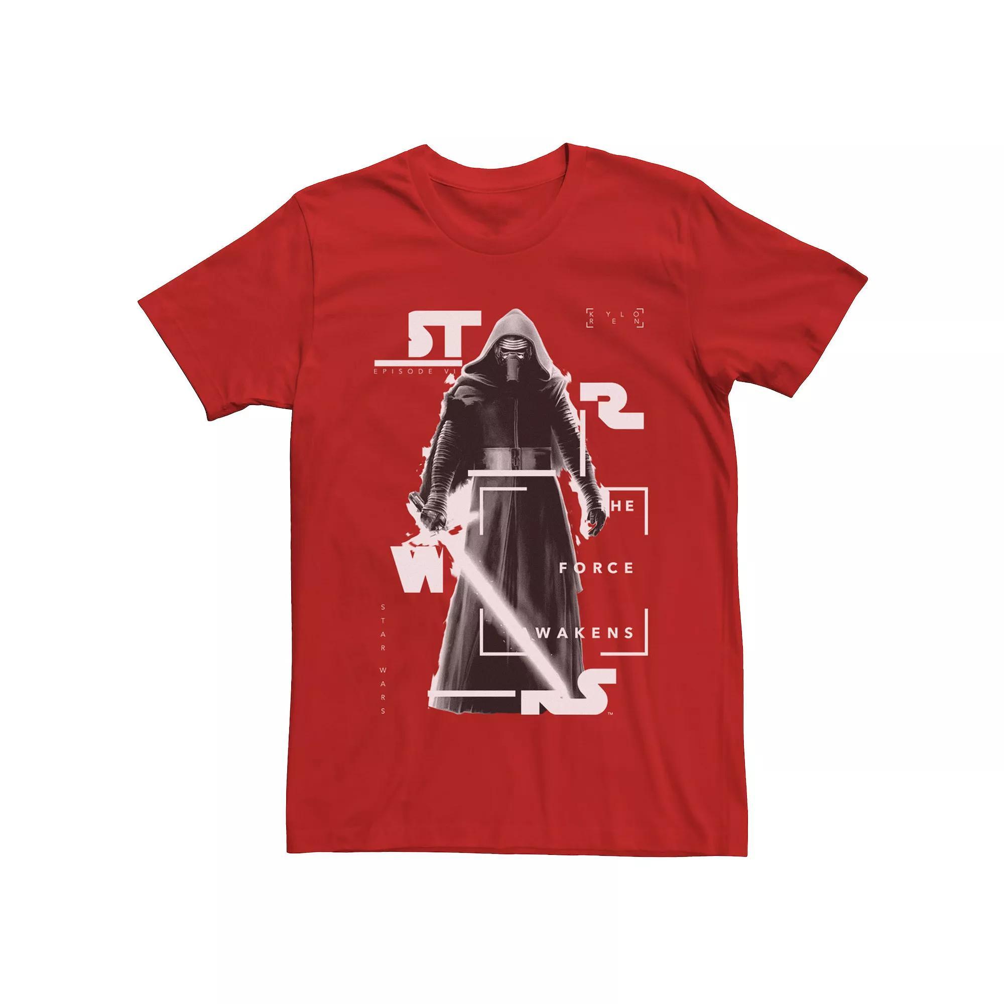 Men's Star Wars The Force Awakens Kylo Ren Fragment Portrait Tee, Size: XXL, Red Product Image