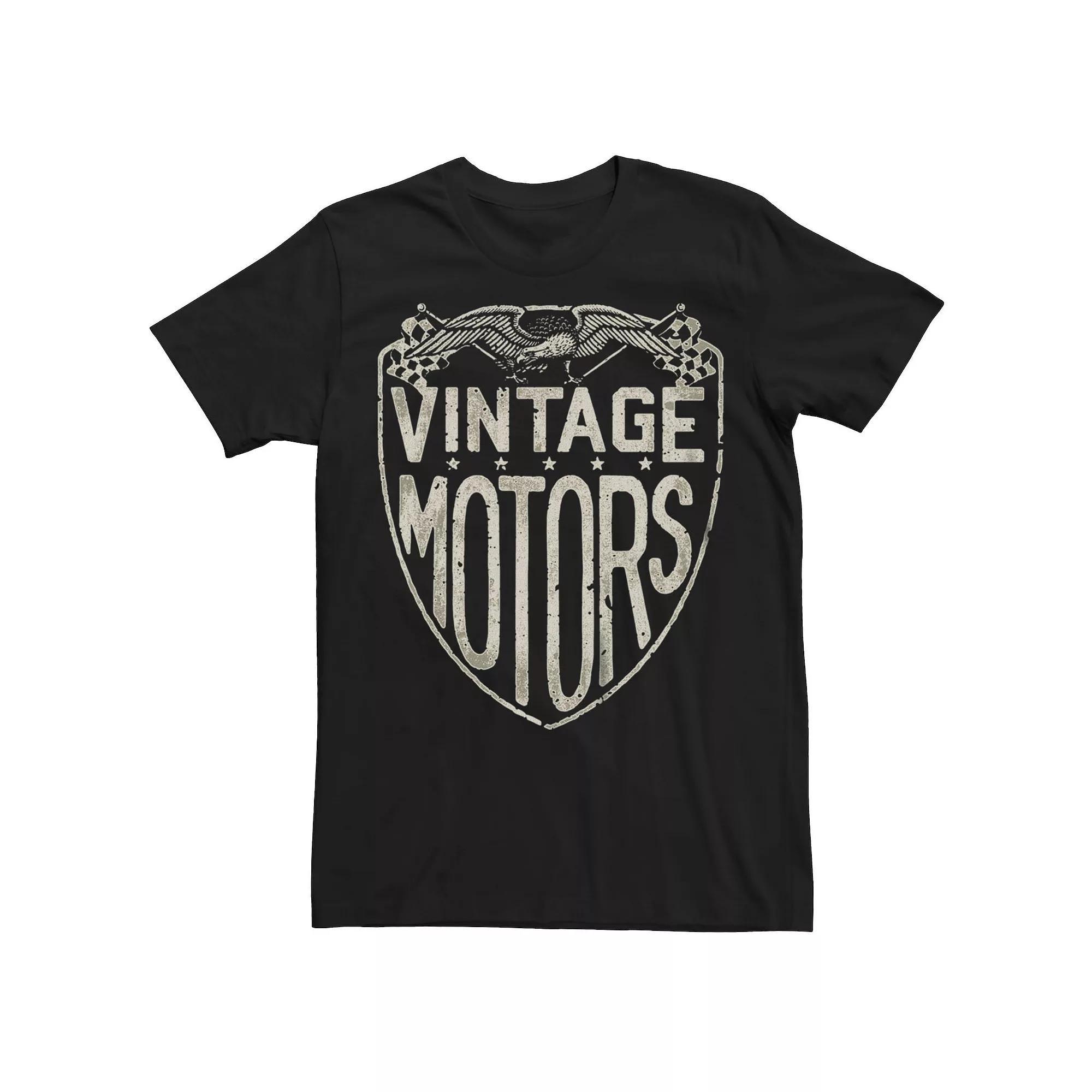 Men's Vintage Motors Shield Graphic Tee, Size: XXL, Black Product Image