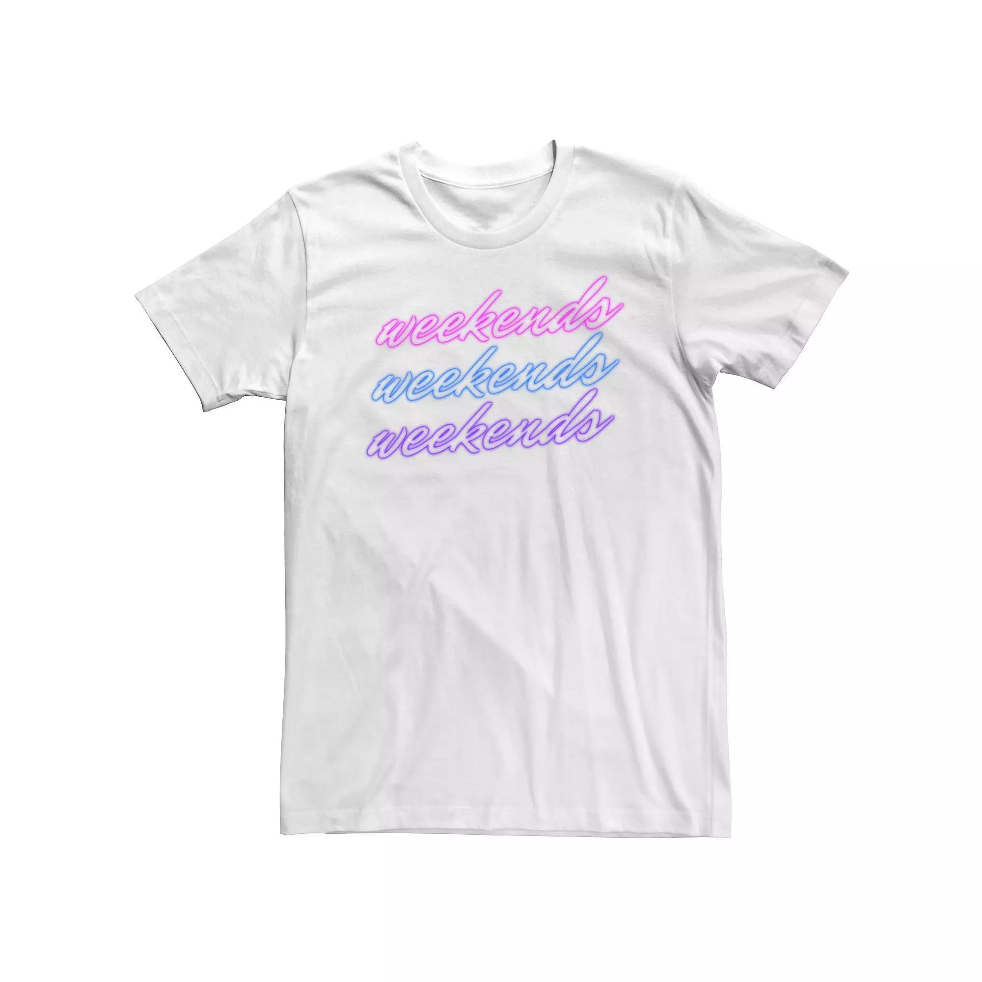 Big & Tall Weekends Neon Word Stack Tee, Men's, Size: 5XL, Black Product Image