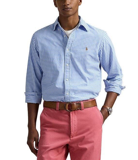 Polo Ralph Lauren Big & Tall Gingham Oxford Long Sleeve Woven Shirt Product Image