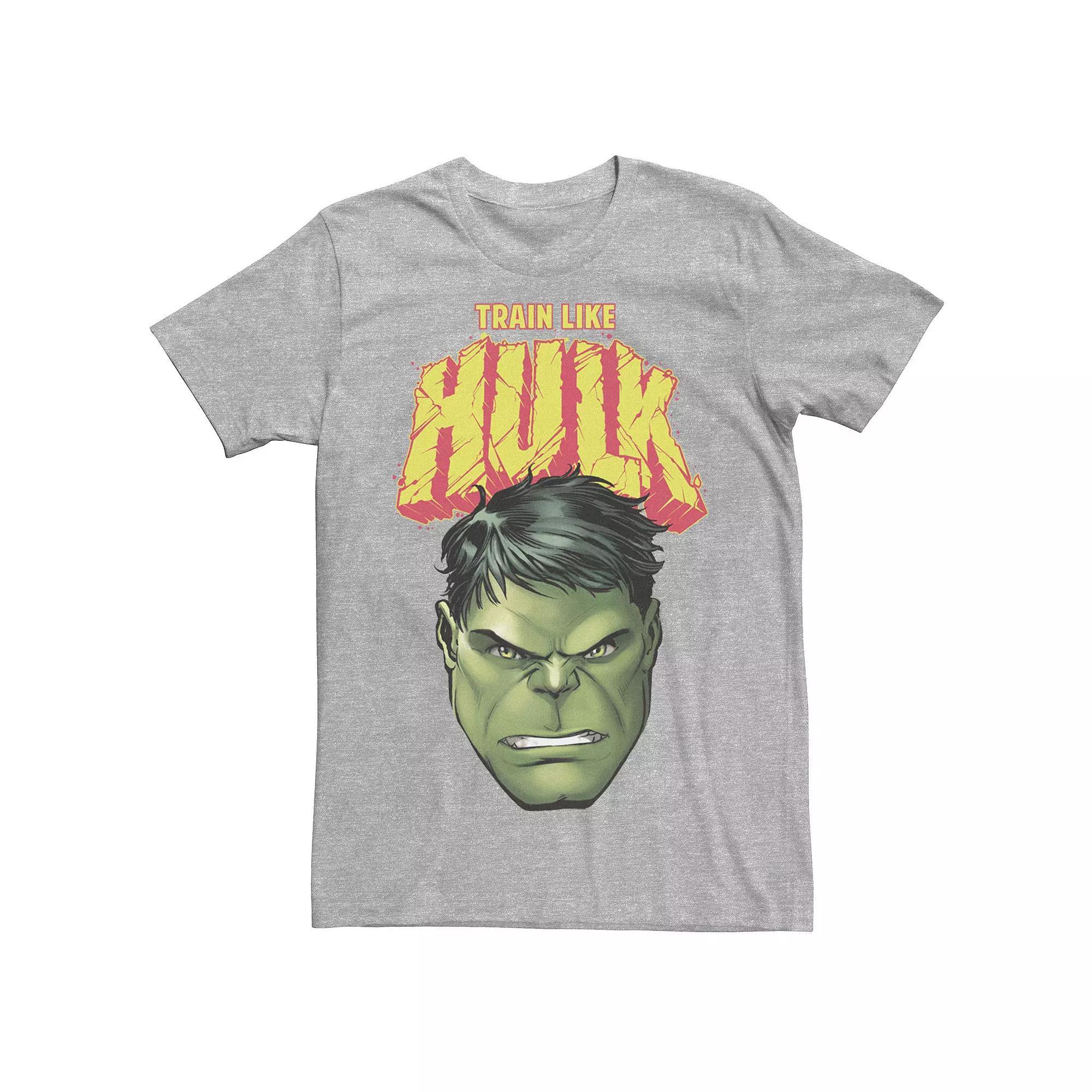 Men's Marvel Hulk Face Graphic Tee, Size: 3XL, Athletic Grey Product Image