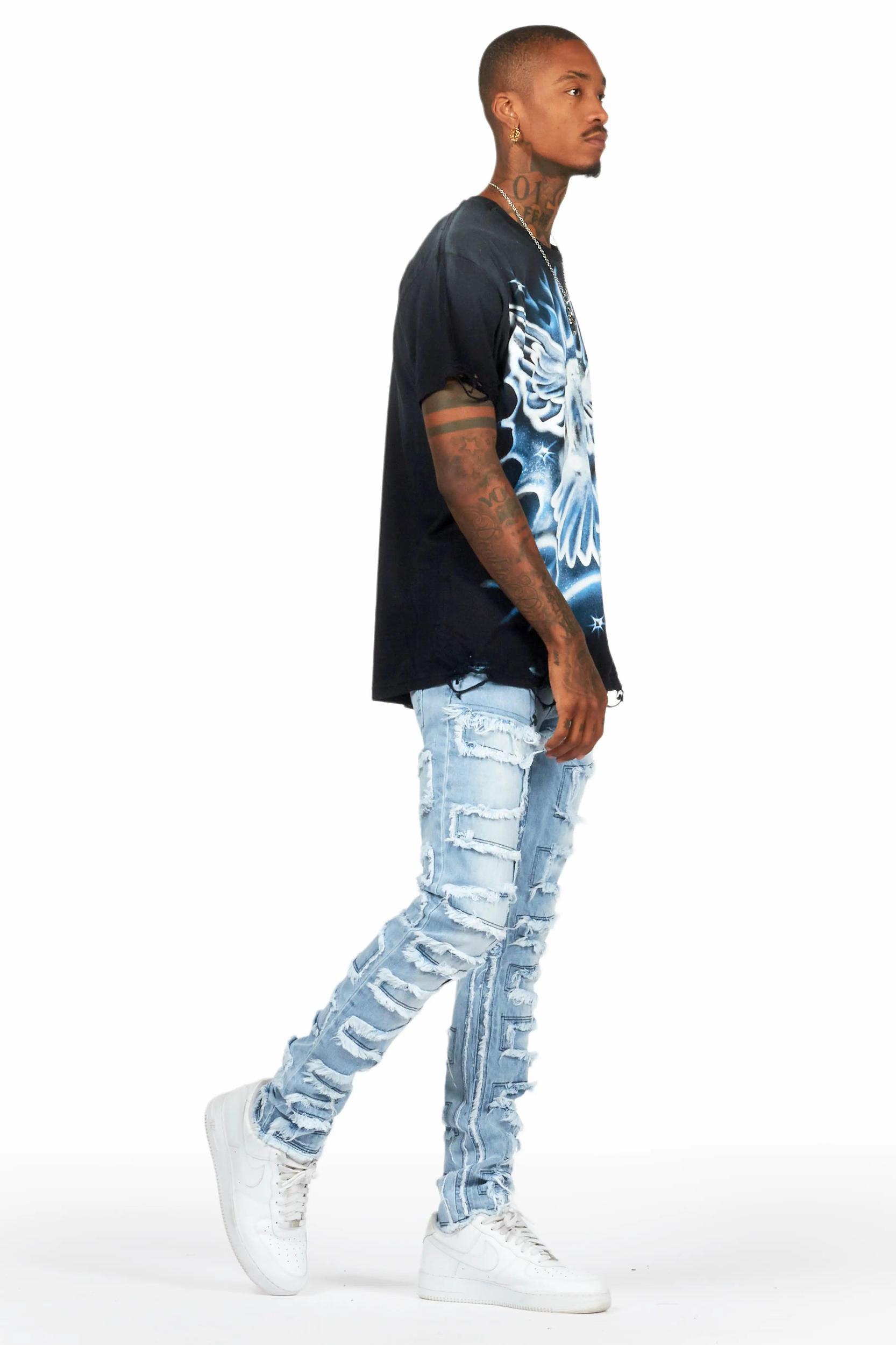 Shake Light Blue Slim Fit Jean Male Product Image