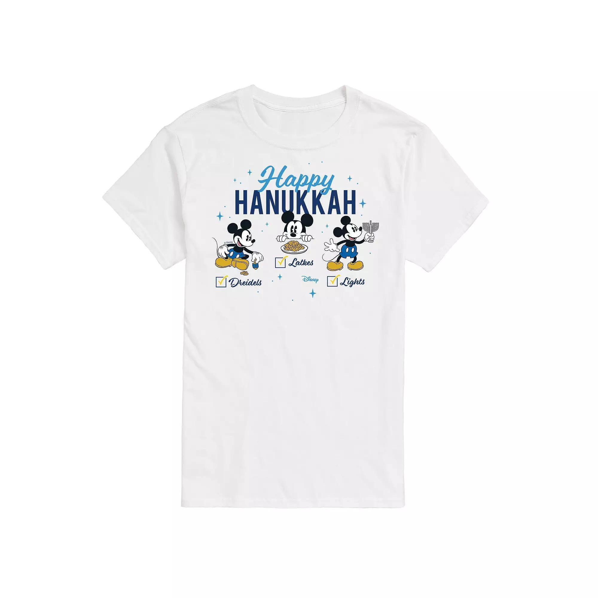 Disney's Mickey Mouse Happy Hanukkah Graphic Tee, Men's, Size: XL, Beige Product Image