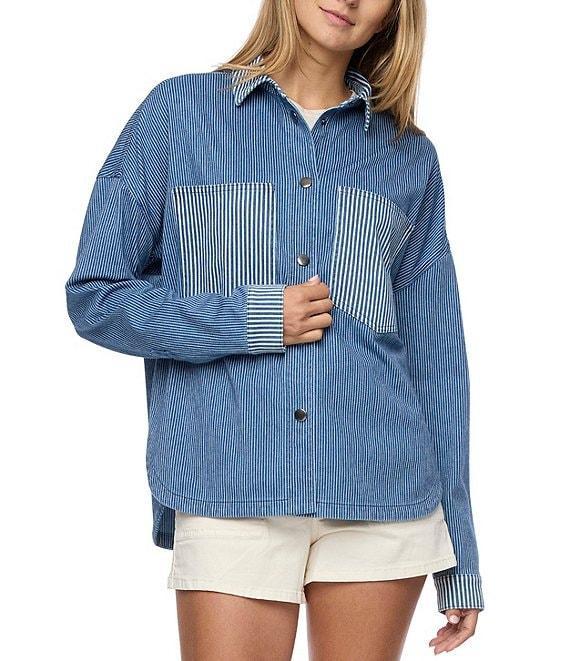 Flag and Anthem Keyport Long Sleeve Striped Shirt Jacket Product Image