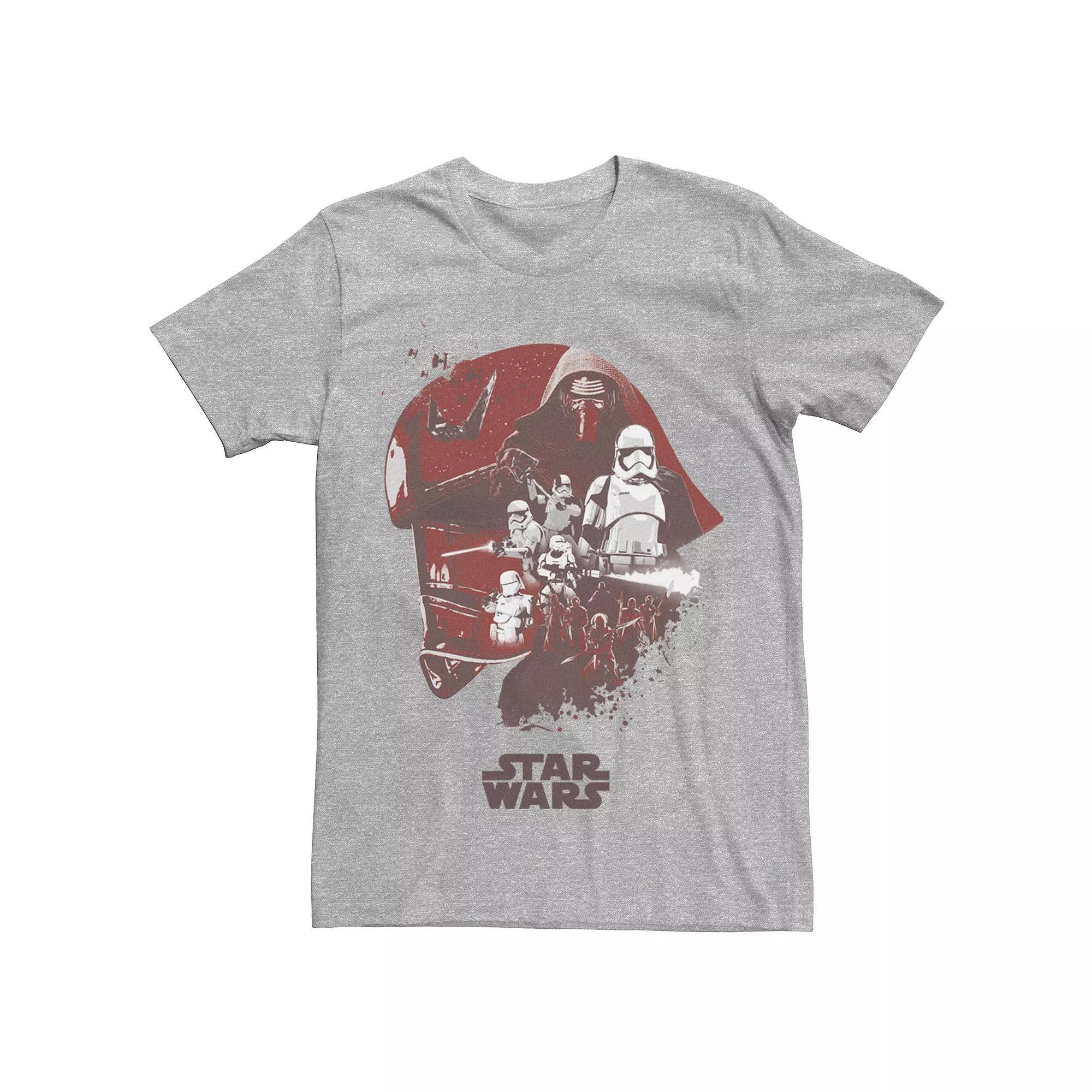 Men's Star Wars: The Last Jedi Captain Phasma Helmet Collage Tee, Size: 3XL, Athletic Grey Product Image