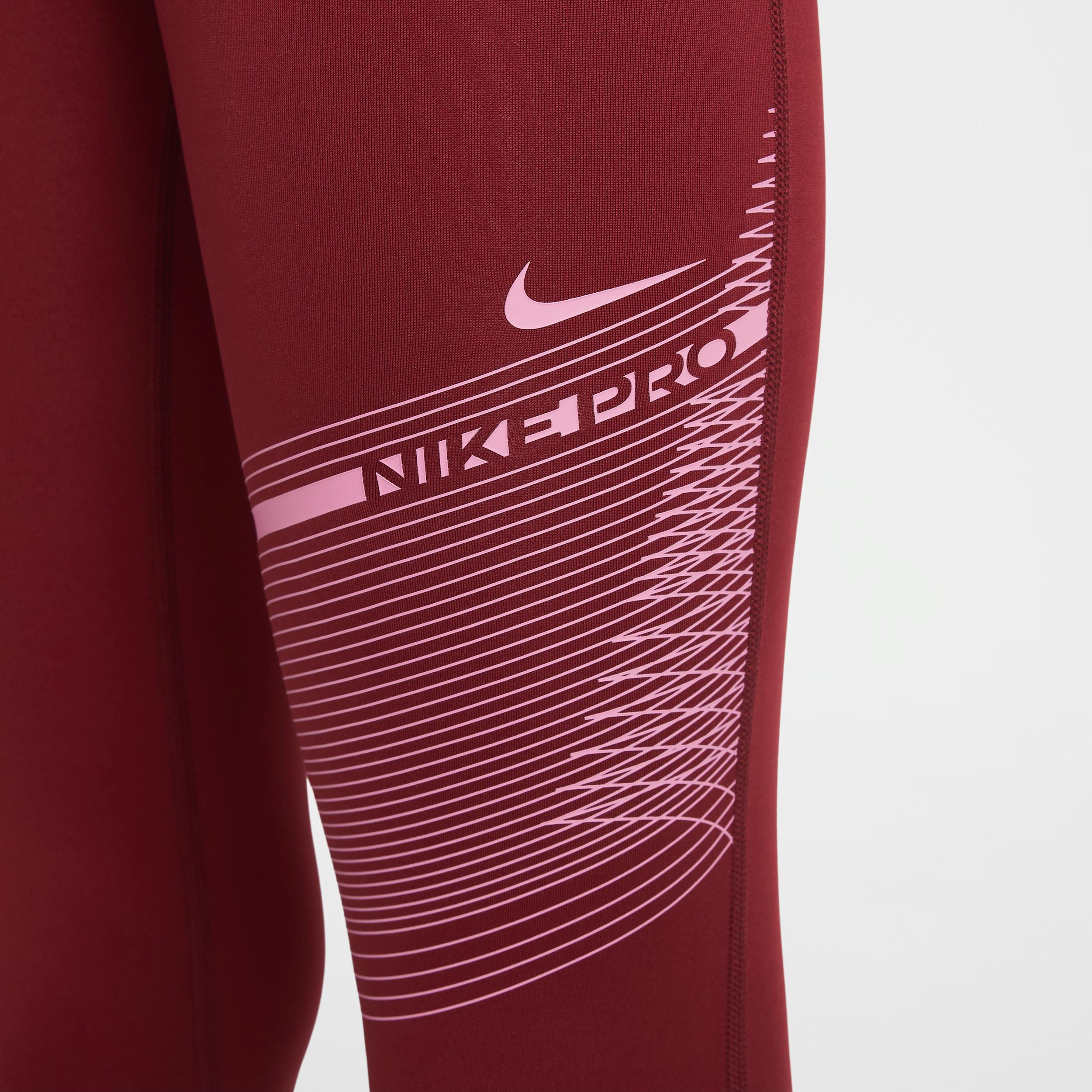 Women's Nike Pro Girls' Dri-FIT Mid-Rise Leggings Product Image